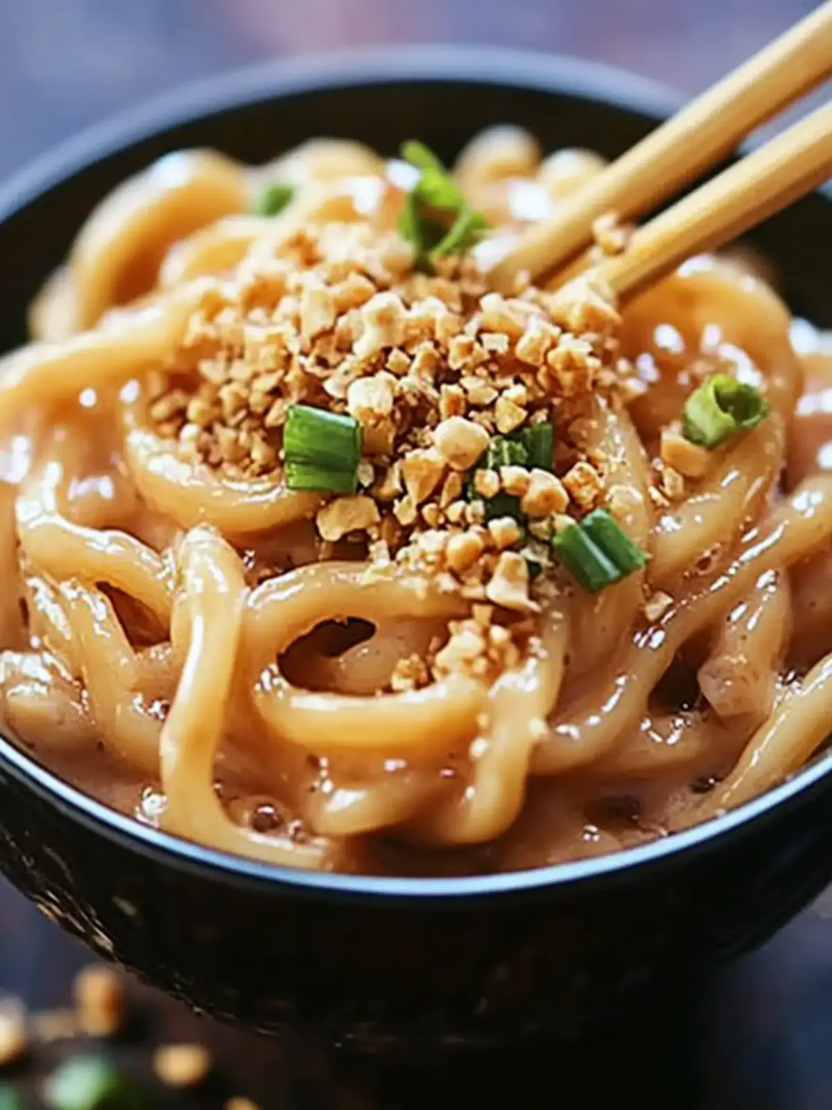 Erdnussbutter Udon-Nudeln