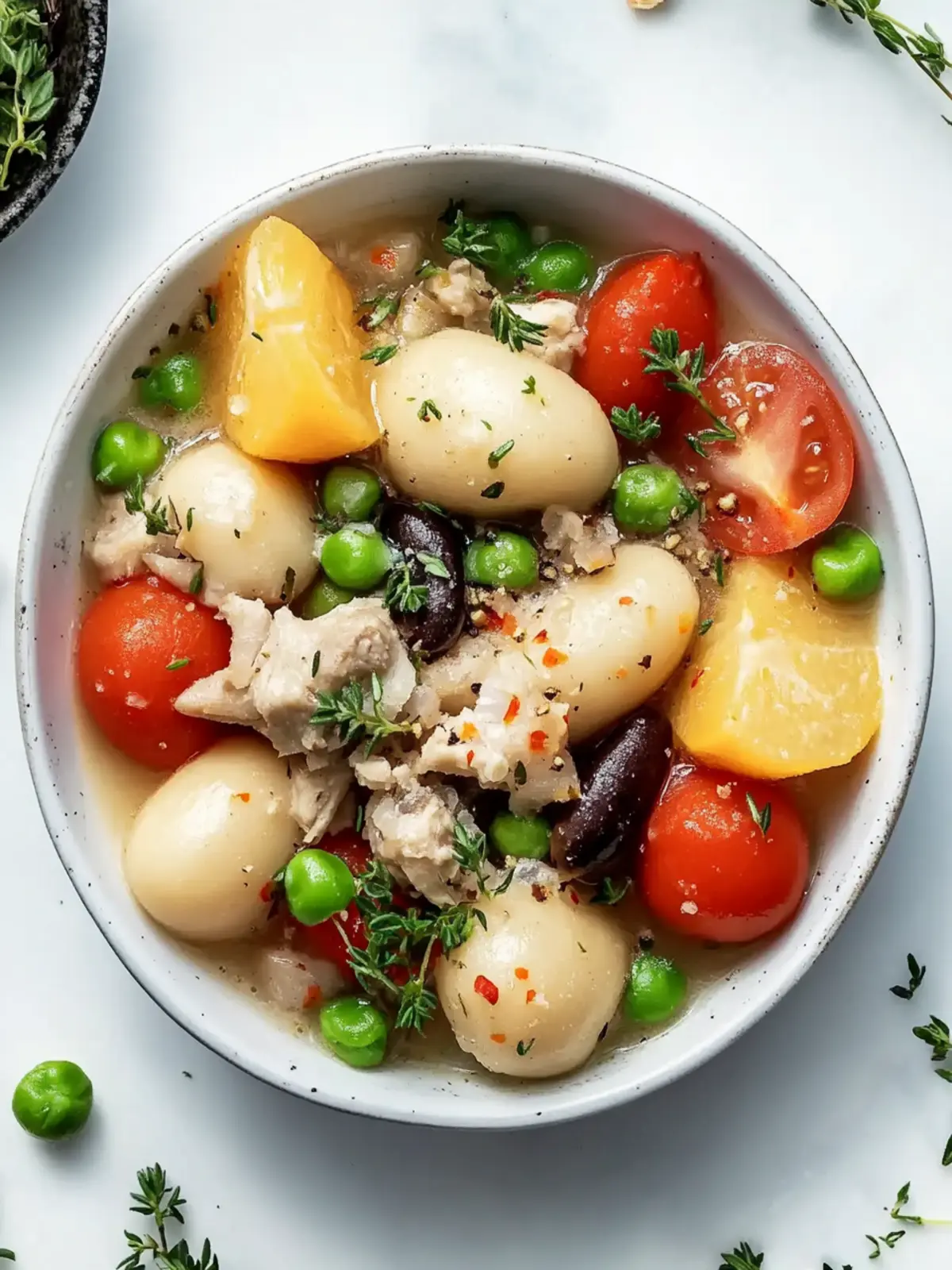 Cremige Hähnchen- und Gnocchi-Pastete