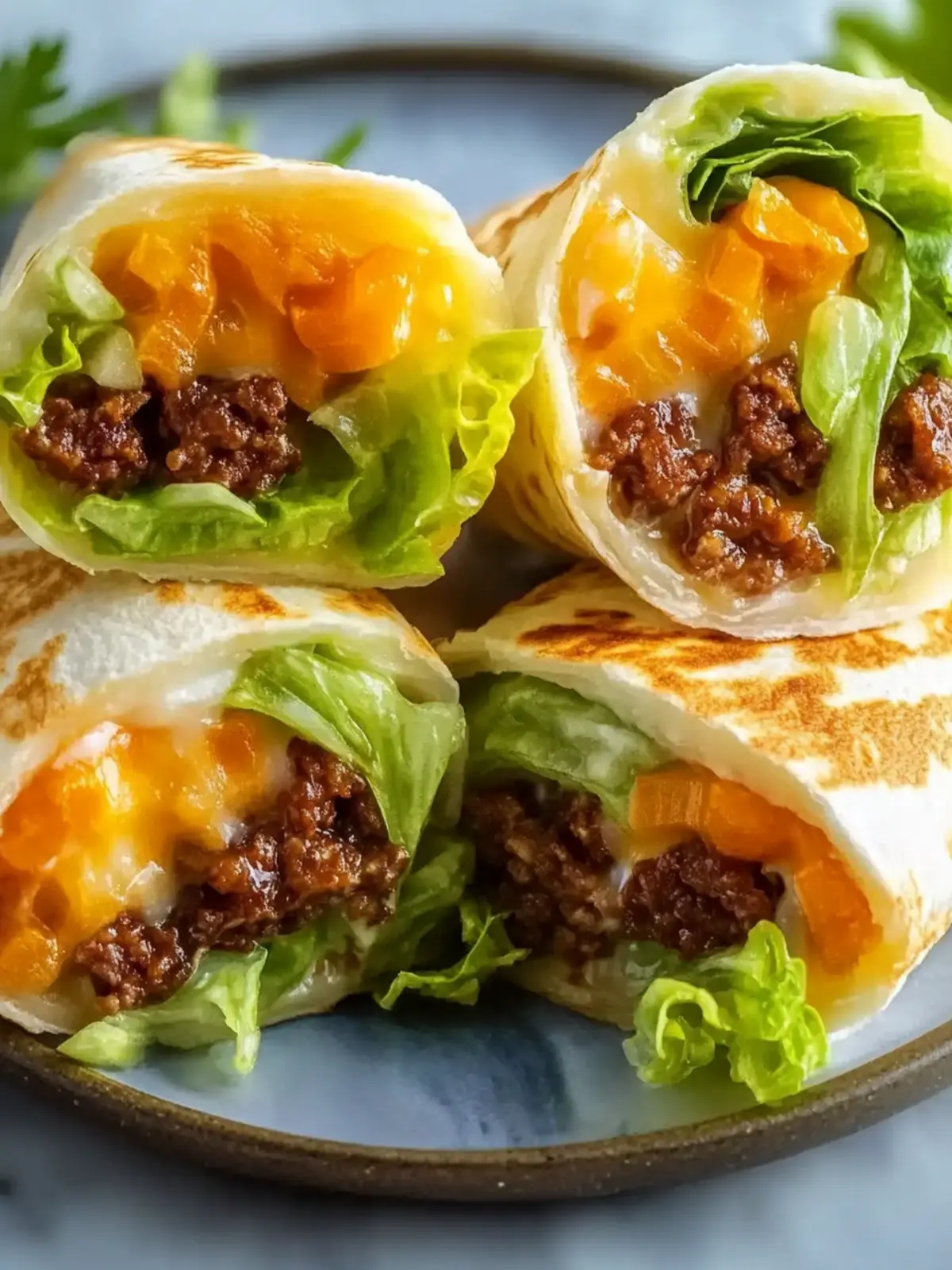 Luftfritteuse Cheeseburger Wraps für ein schnelles Abendessen