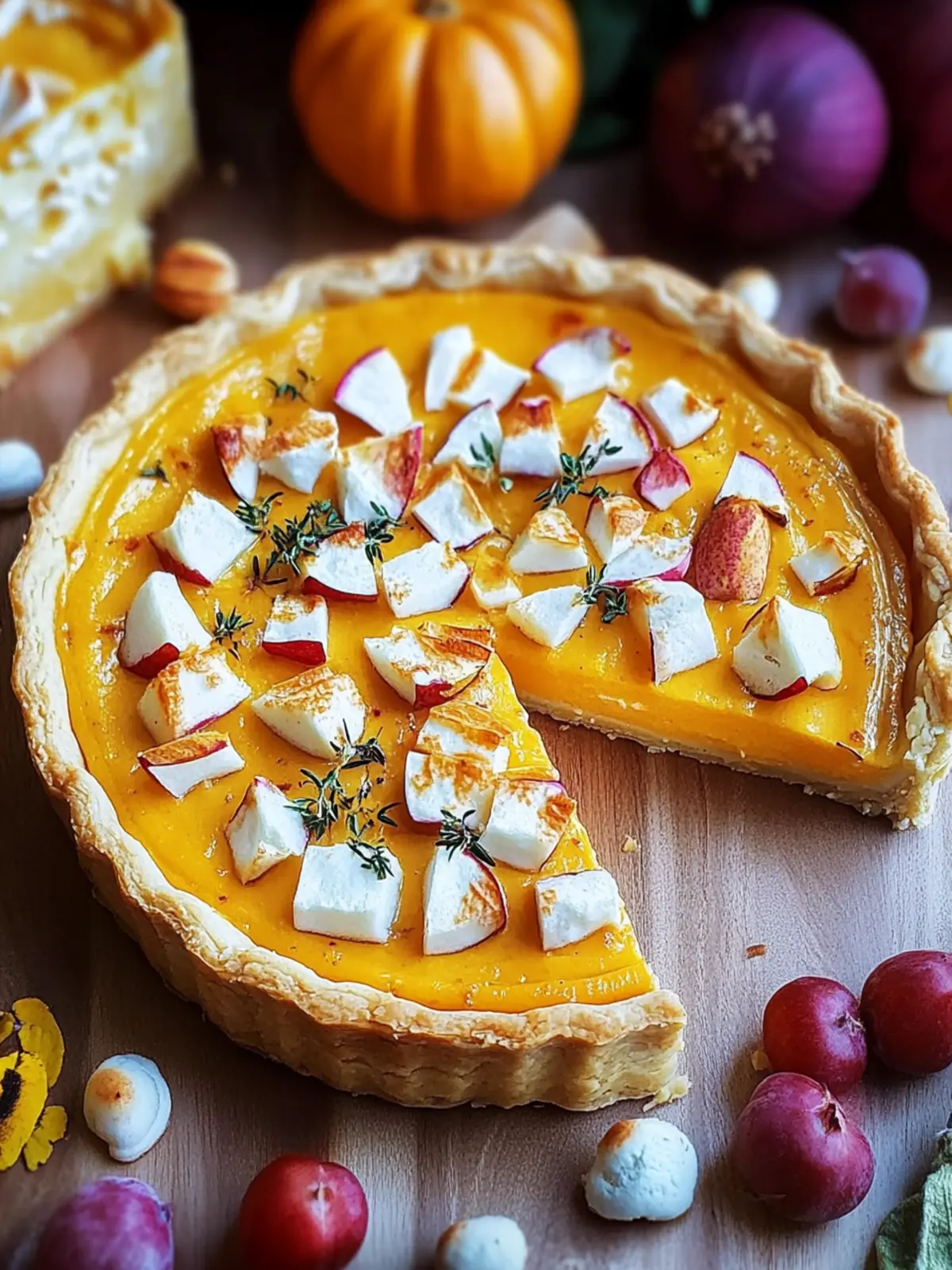 Herbstlicher Kürbis- und Feta-Quiche