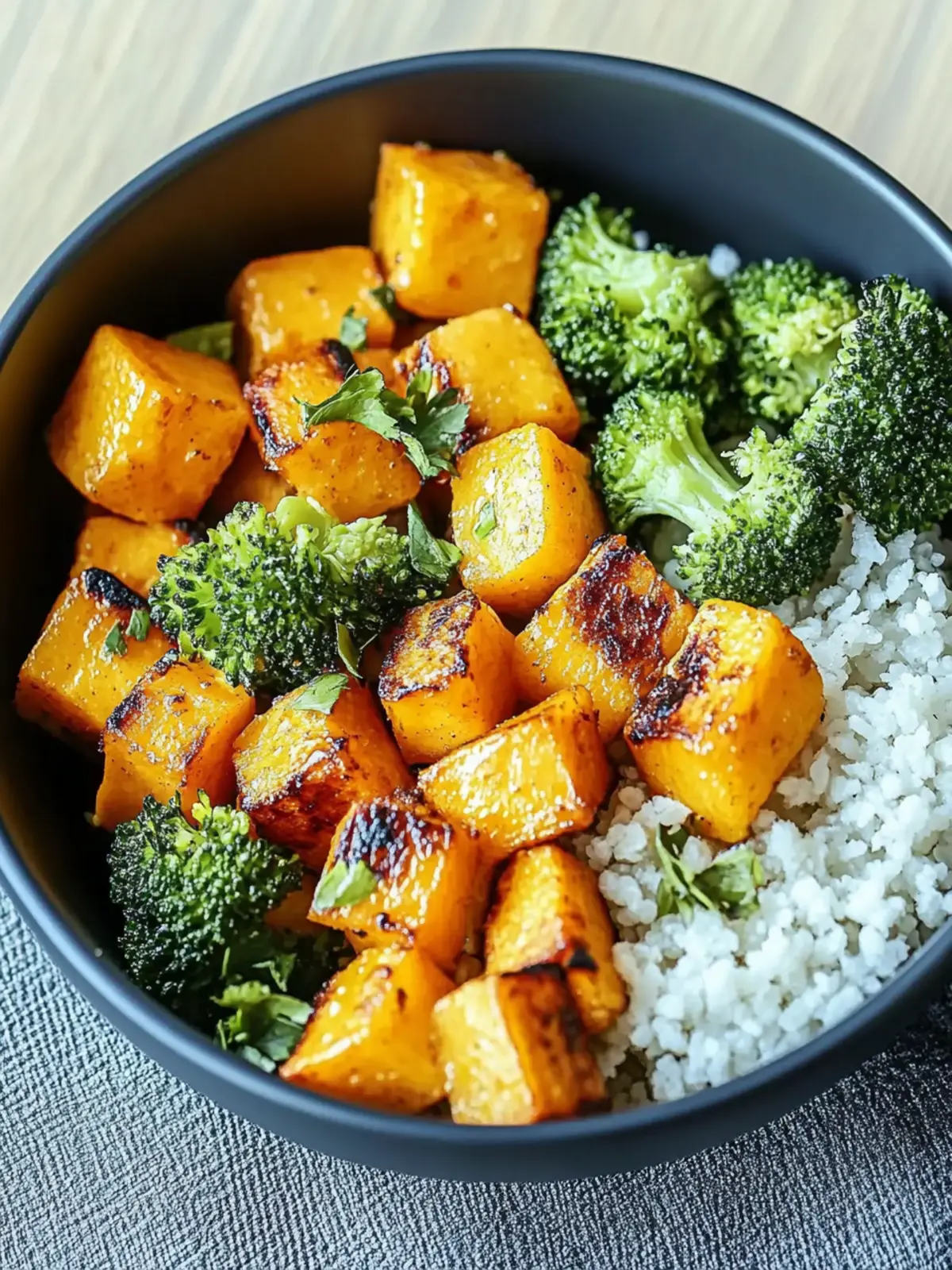 Backe Süßkartoffeln mit Brokkoli im Ofen