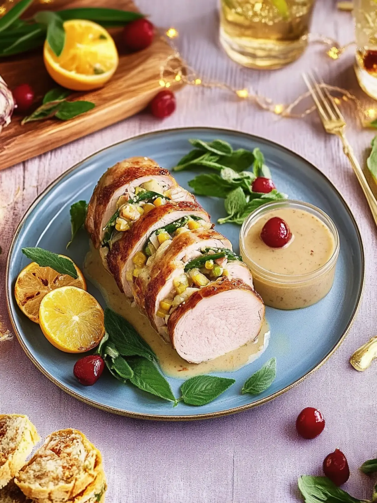 Gefülltes Schweinefilet mit Haselnuss-Gnocchi und Bohnen