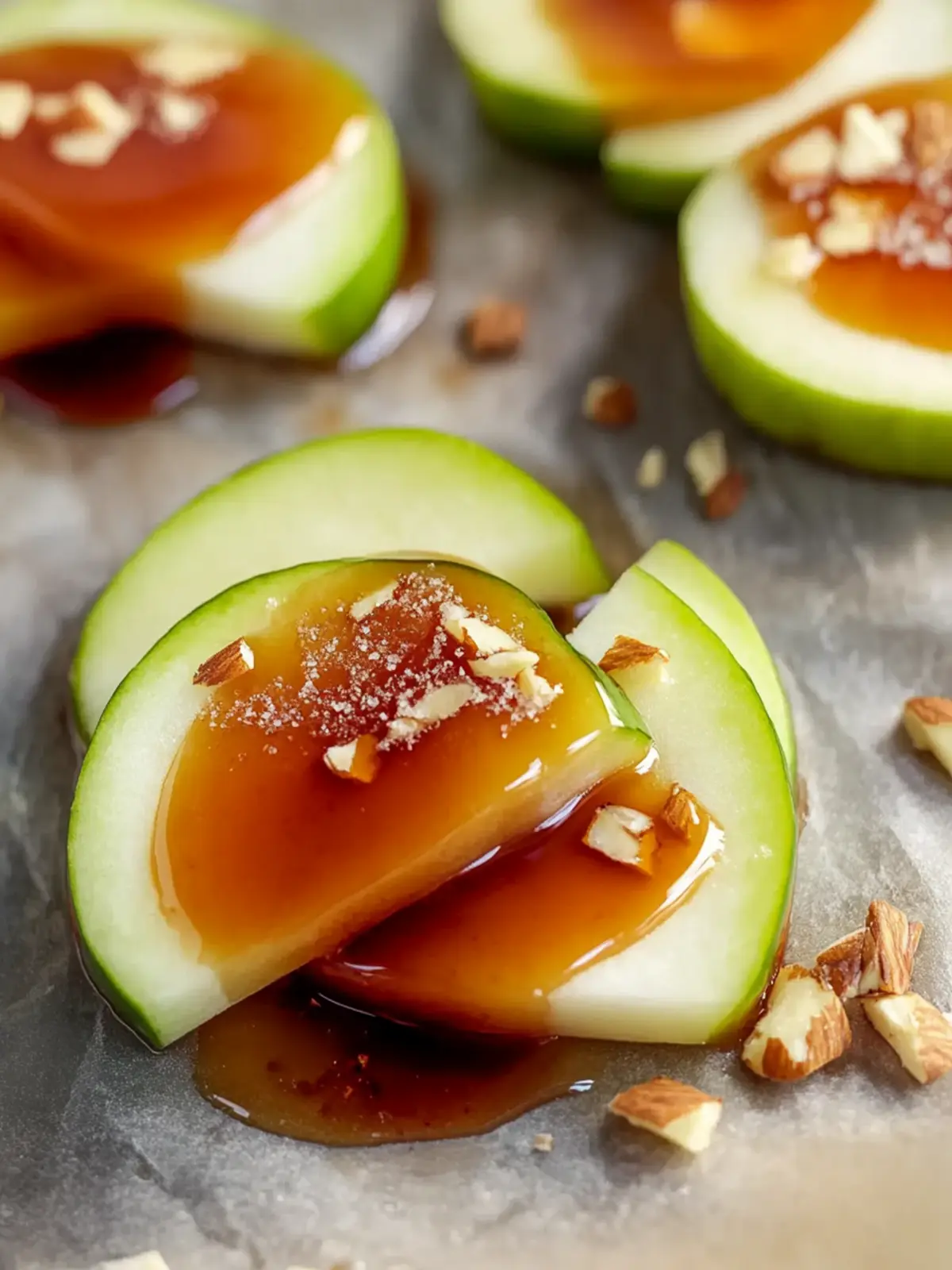 Süße Karamell-Apfelscheiben