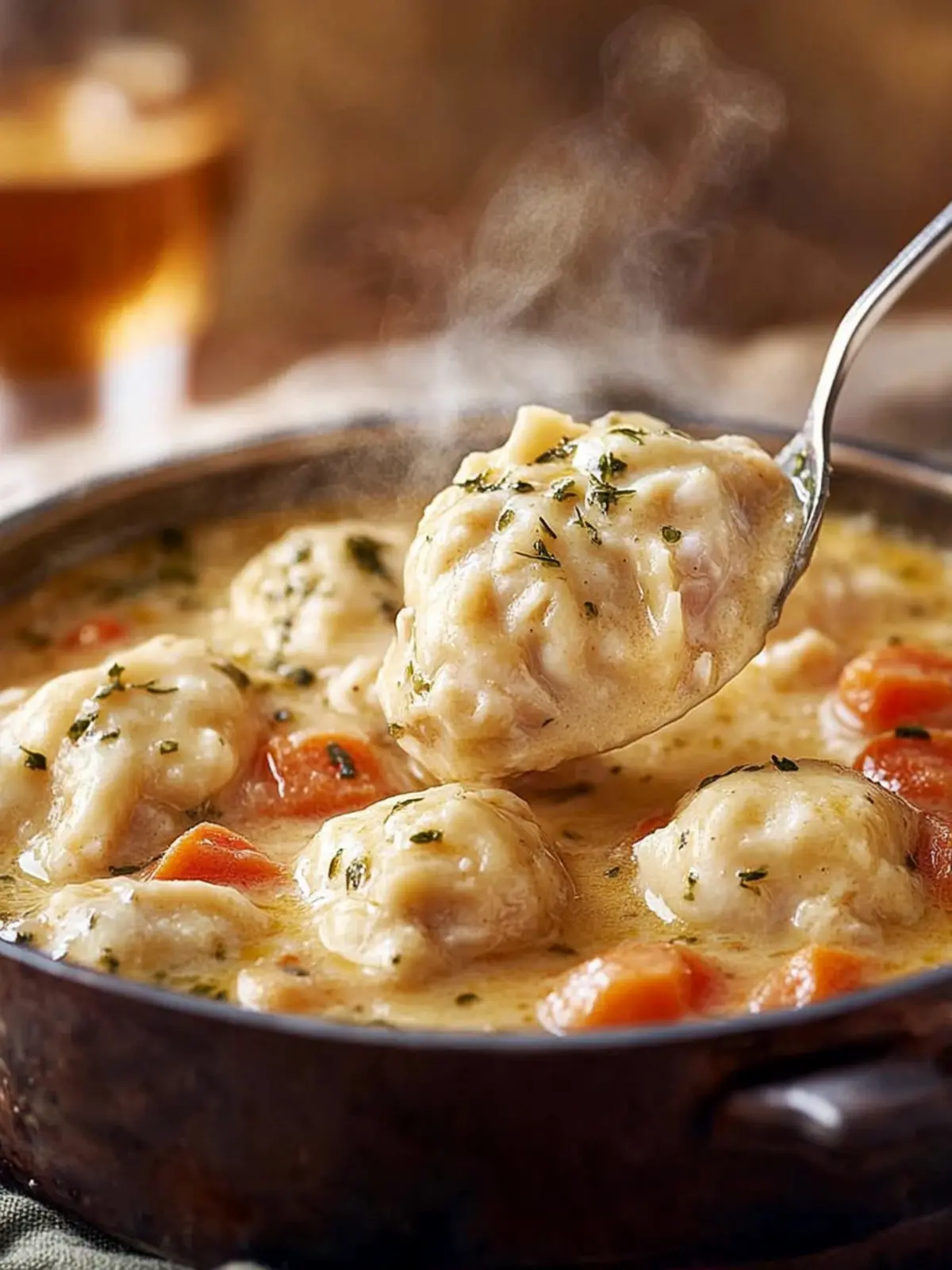 Cremige Hähnchendumpling-Eintopf