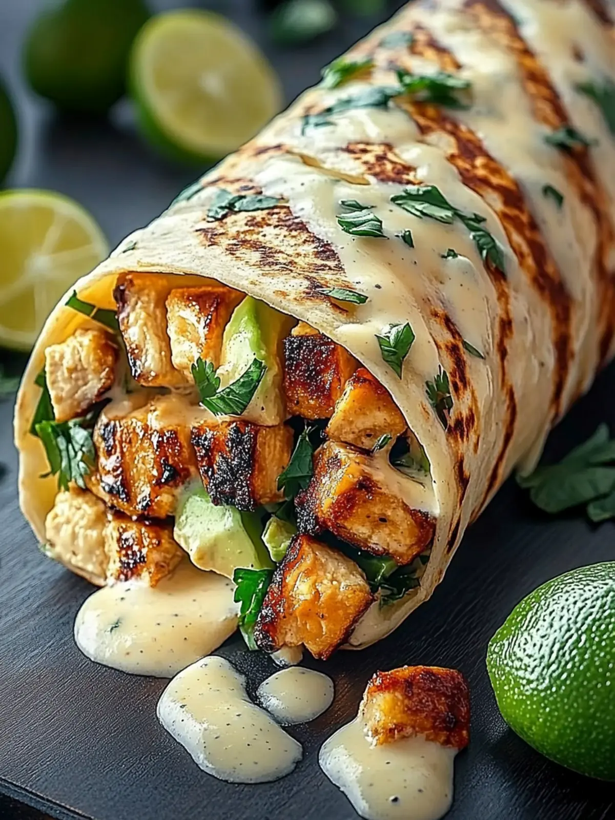 Chipotle Ranch Hähnchen Burrito Grillen