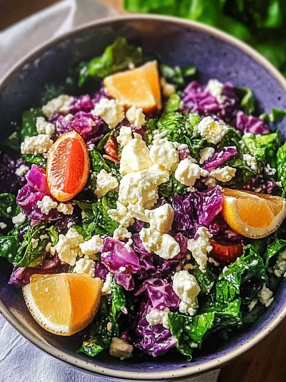 Rotkohl-Salat mit Feta und Walnüssen