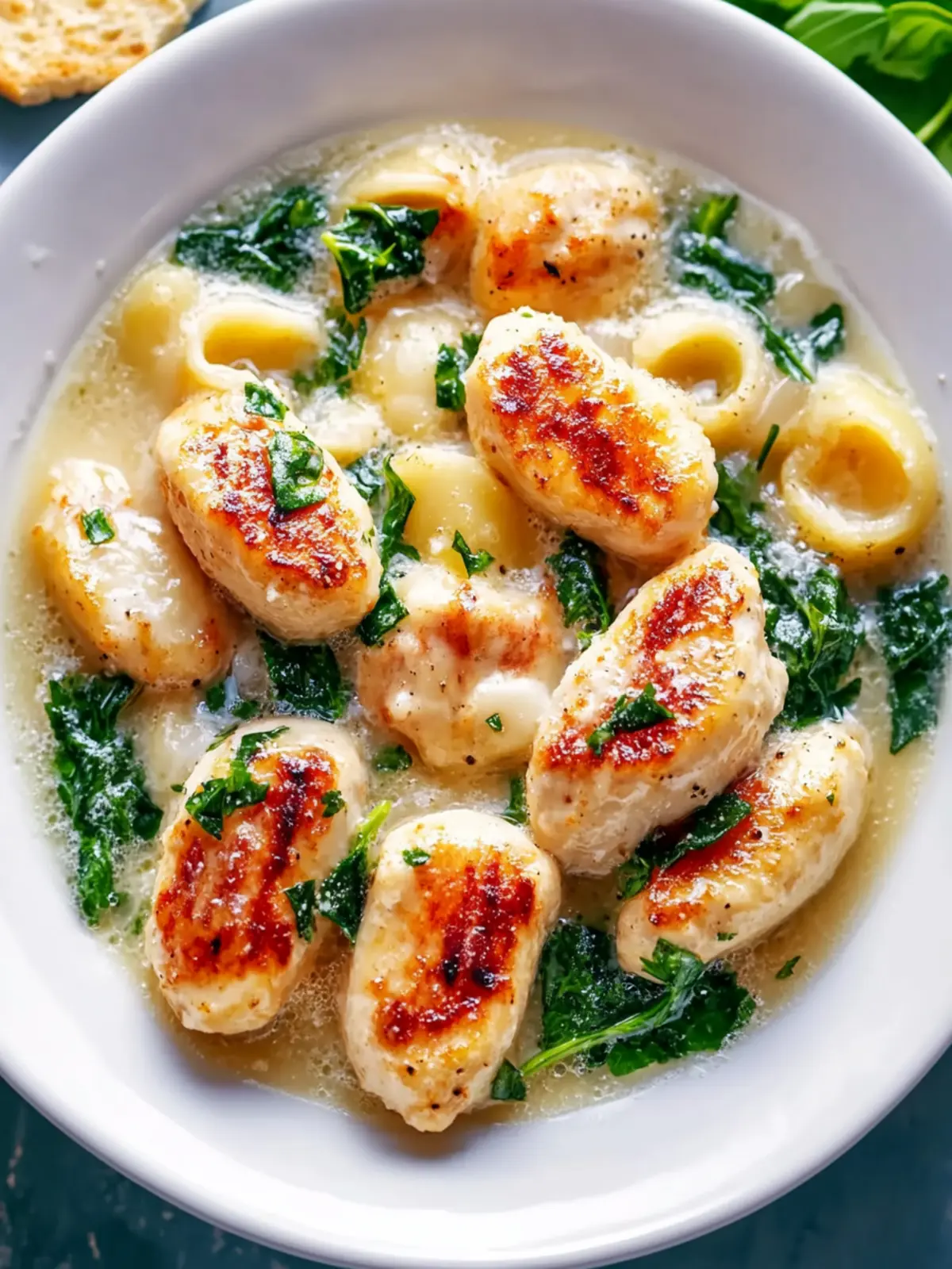 Cremiges Hähnchen & Gnocchi