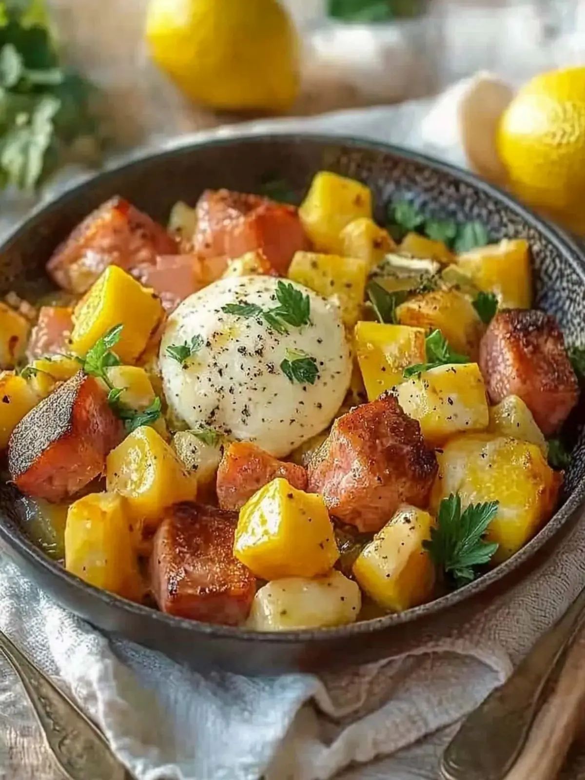 Kartoffel Leberkäse Pfann