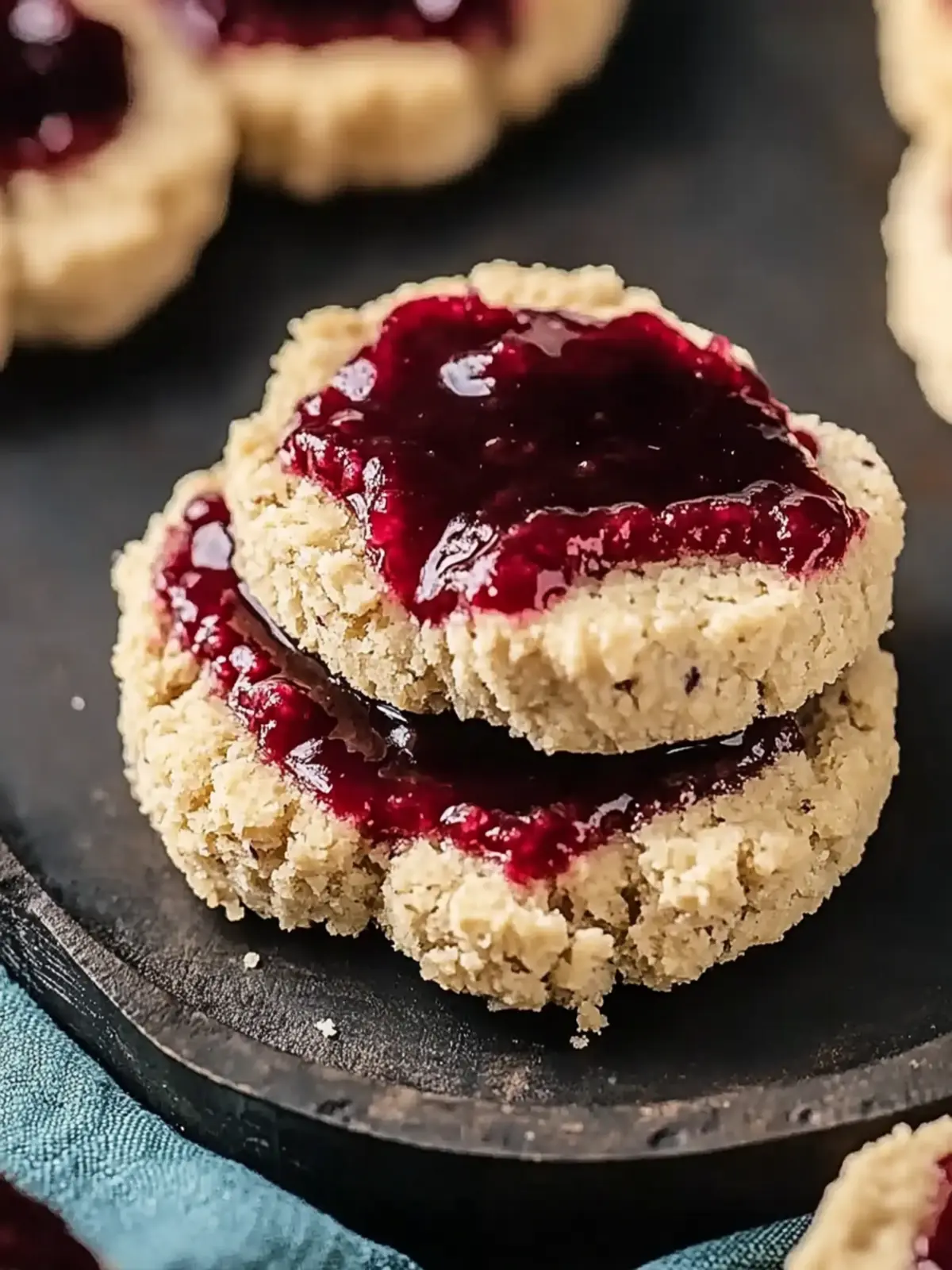 Leckere Streuselkekse mit Marmeladenfüllung