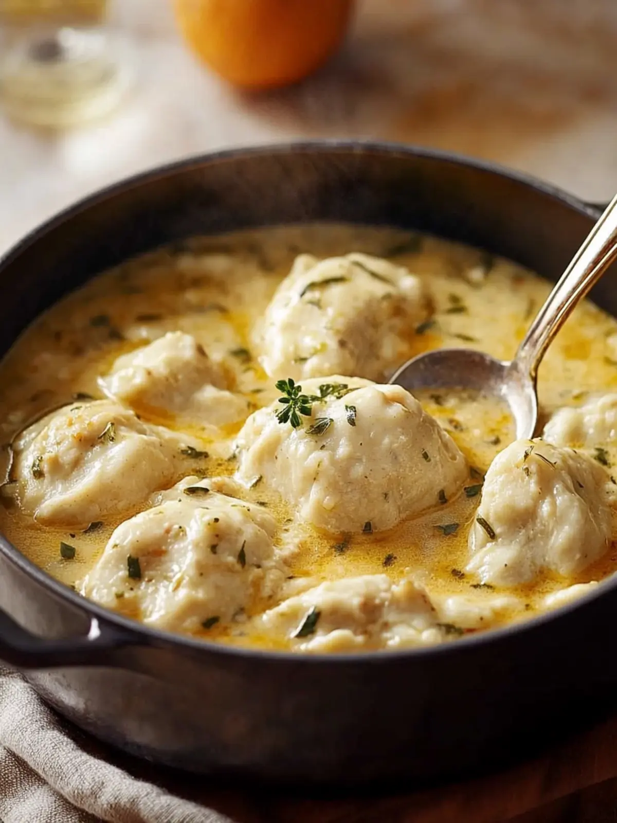 Cremige Hähnchendumpling-Eintopf