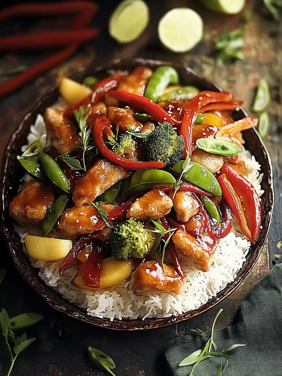 Chinesisches Rindfleischpfanne mit Reis