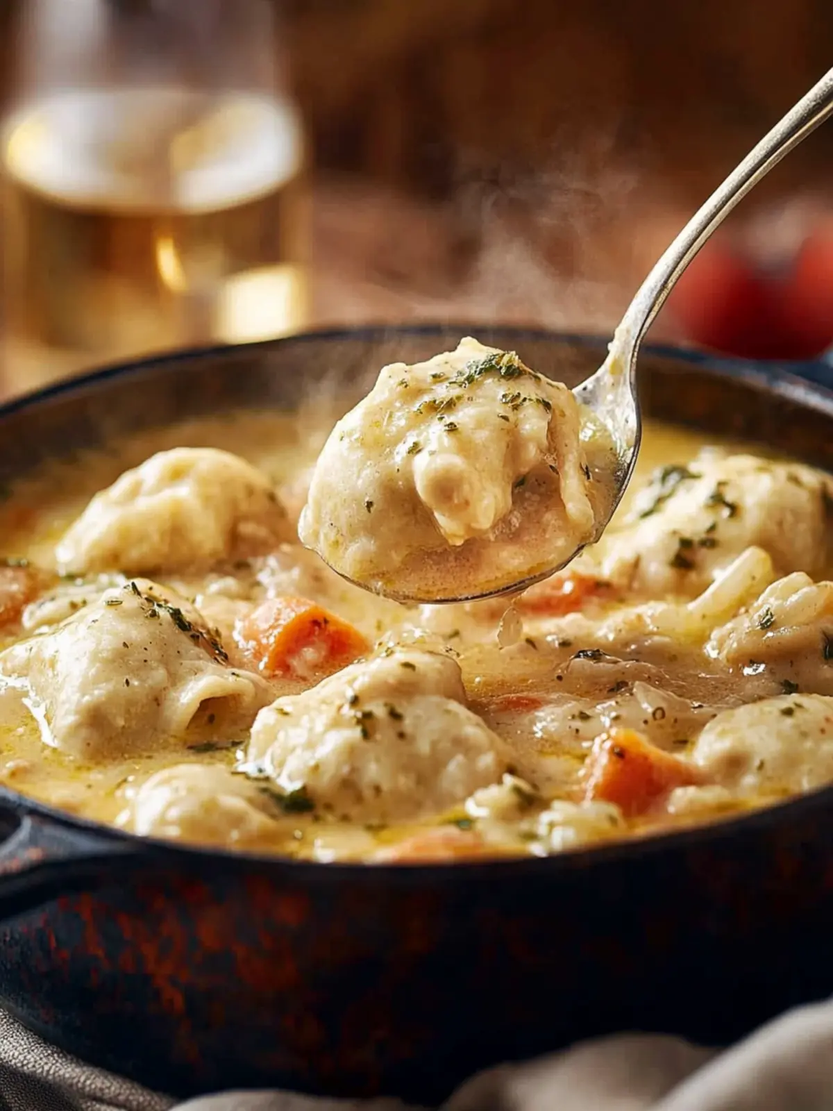 Cremige Hähnchendumpling-Eintopf