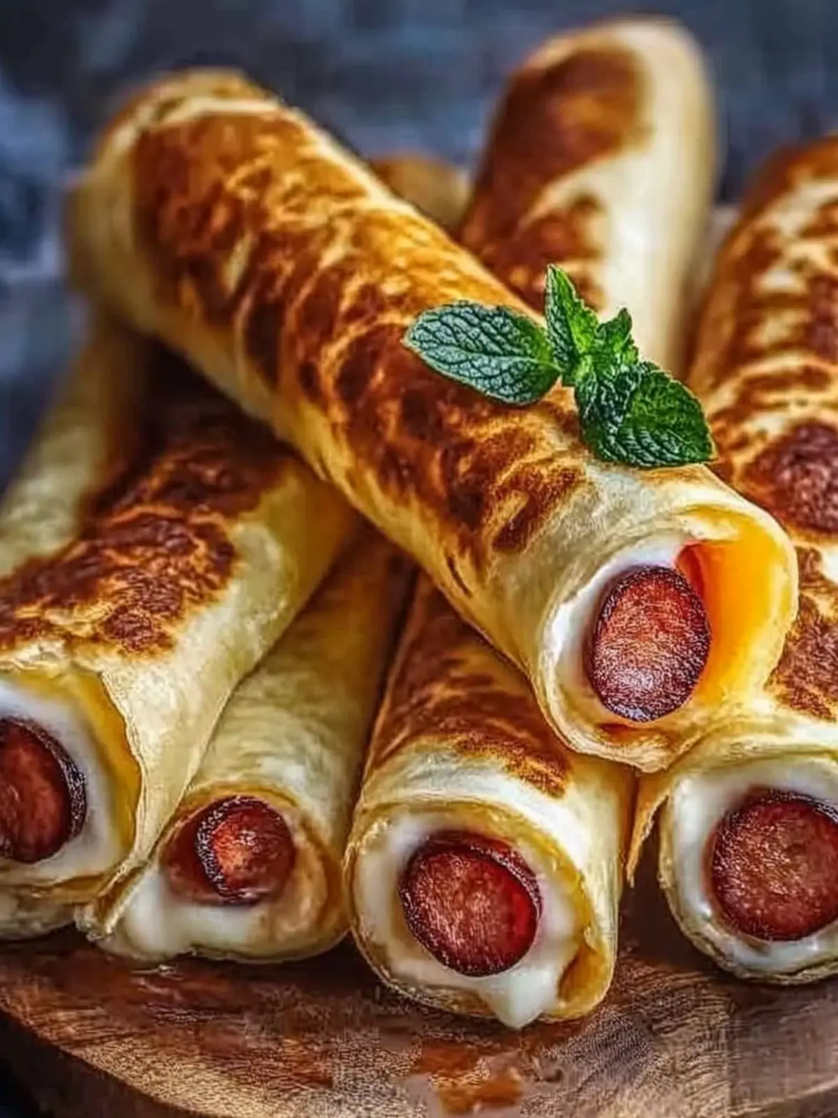 Wurst im Tortillateig gebacken