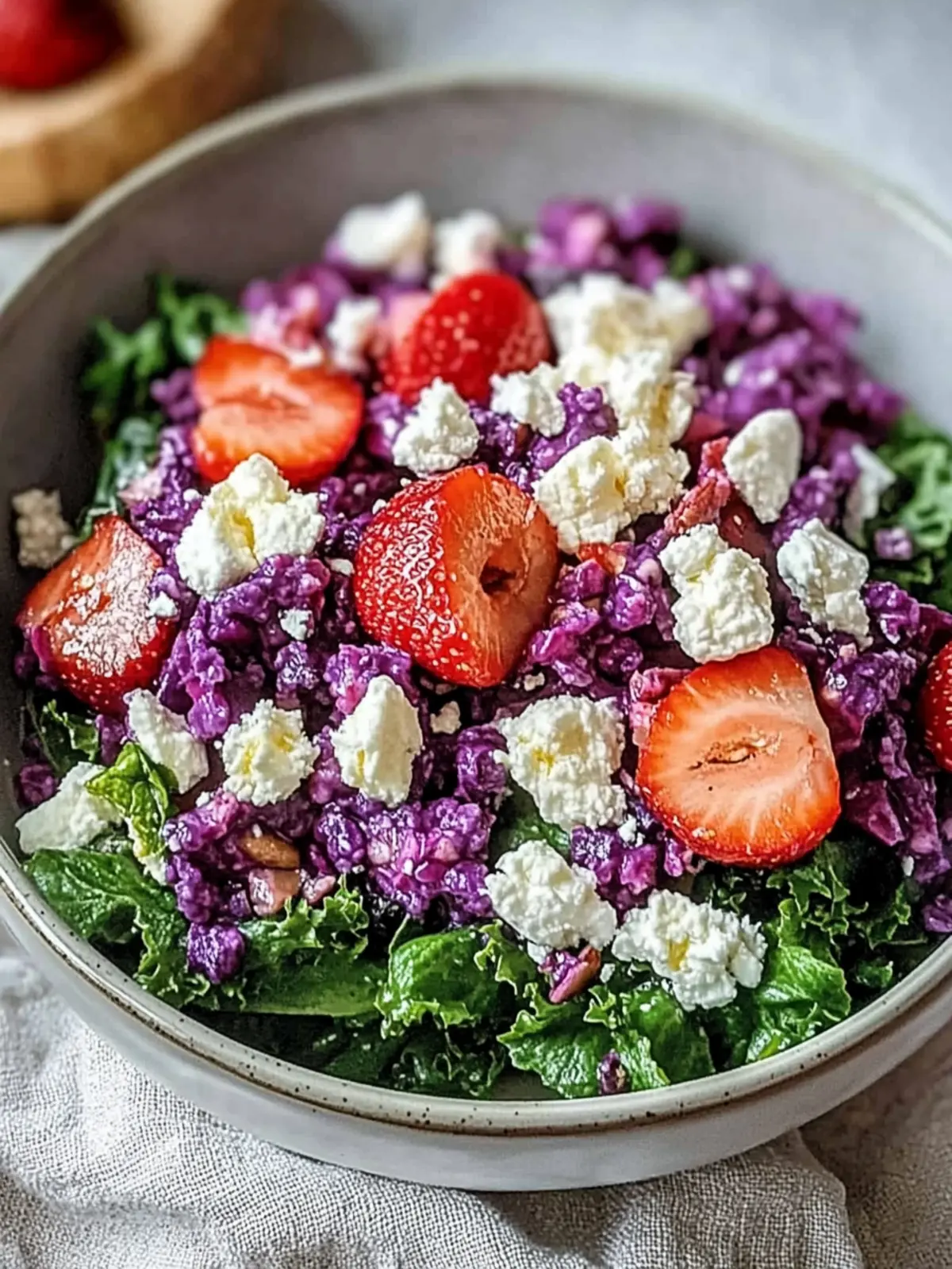 Rotkohl-Salat mit Feta und Walnüssen