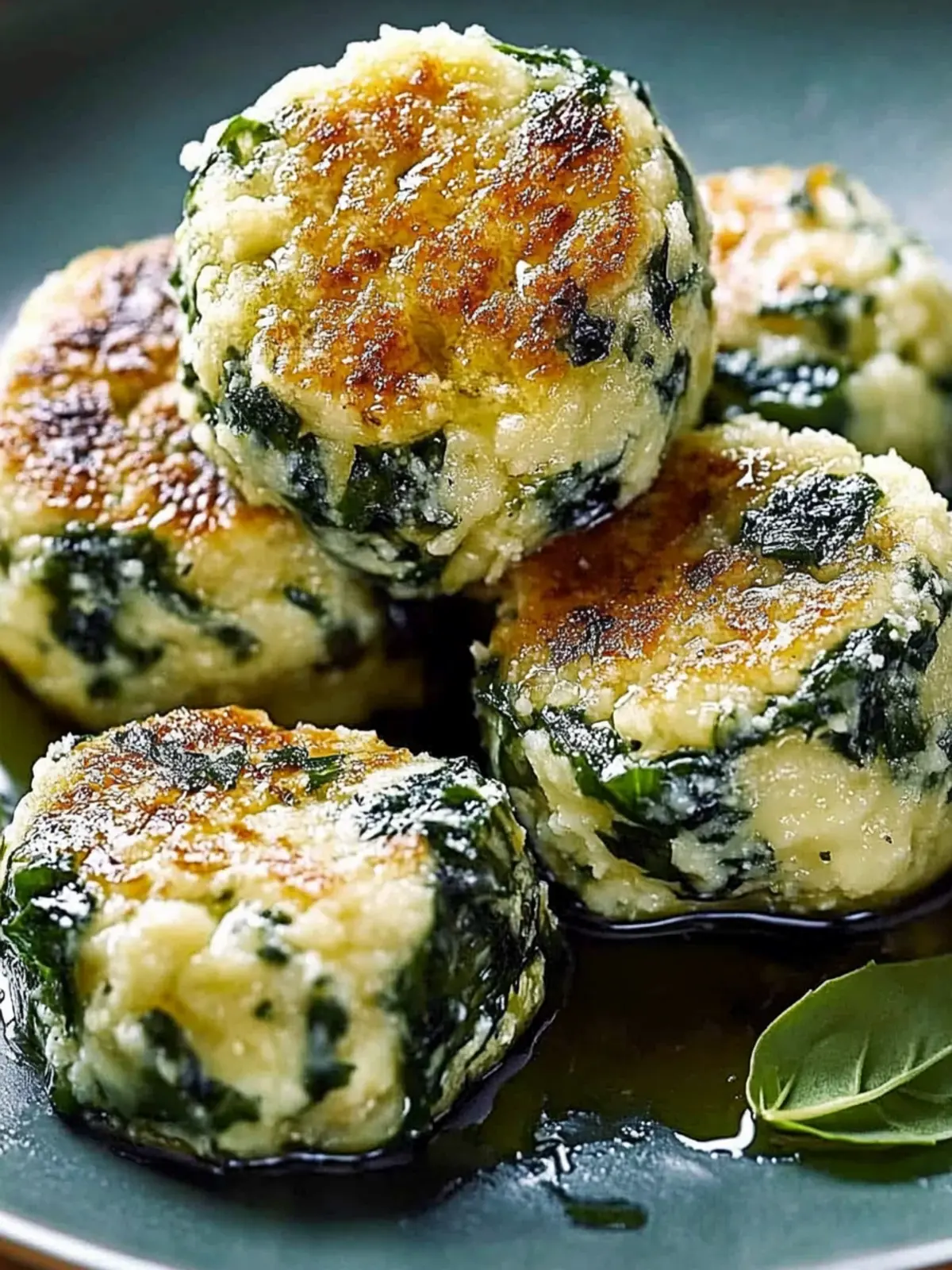 Spinatknödel mit Butter und Parmesan