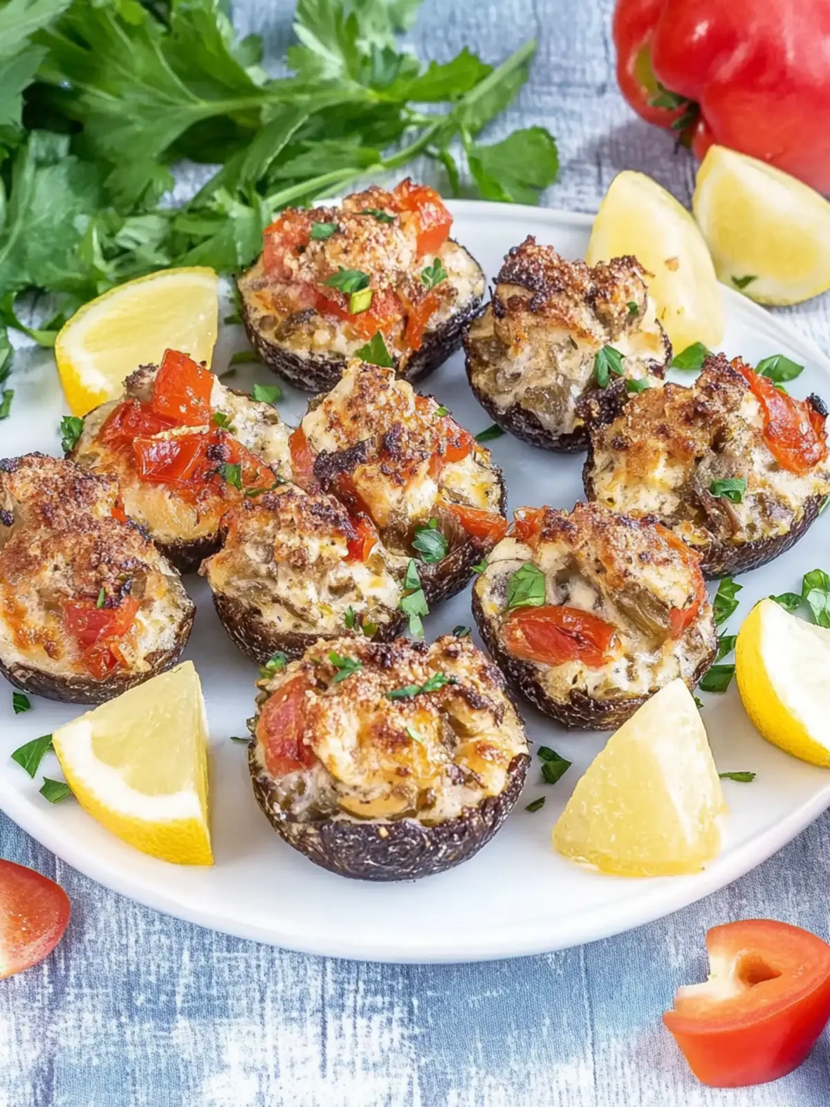 vegetarische gefüllte Champignons