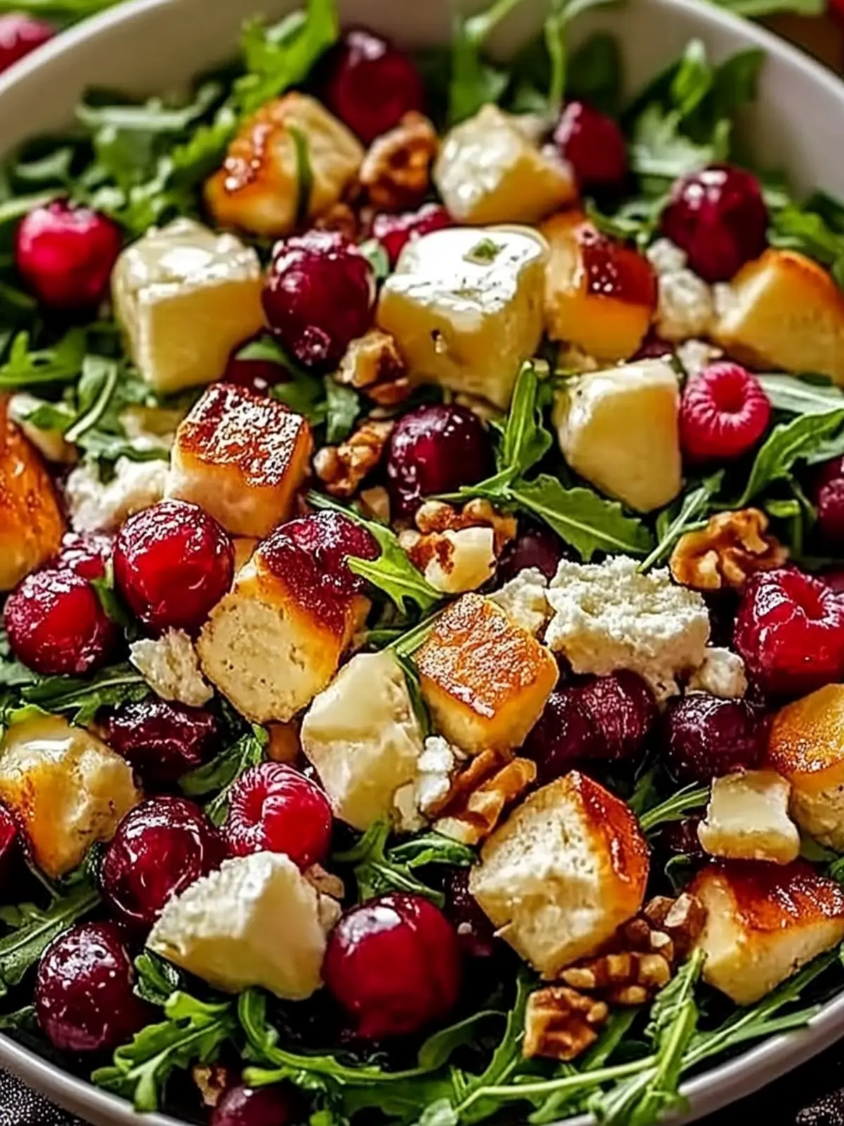 Weihnachtssalat mit Honig-Senf-Dressing