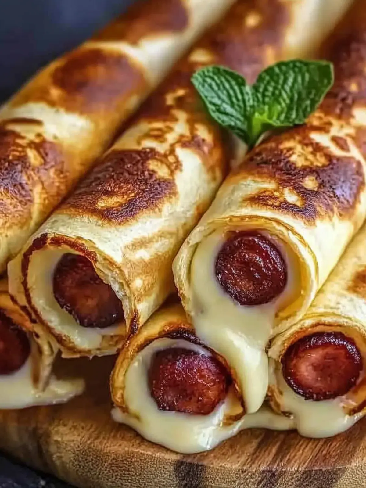 Wurst im Tortillateig gebacken