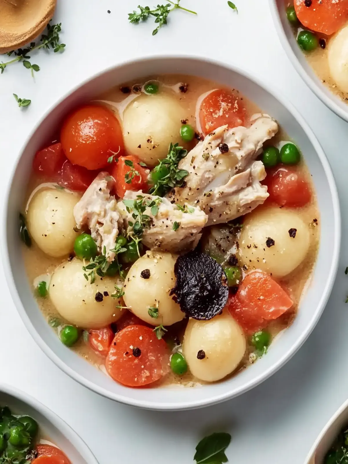 Cremige Hähnchen- und Gnocchi-Pastete