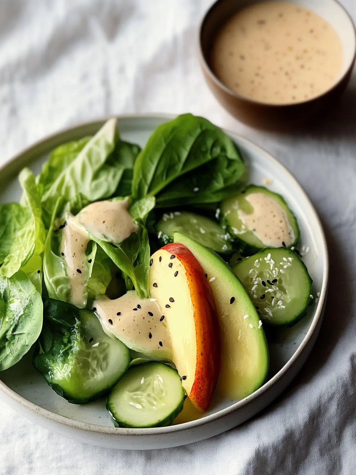 Knackiger Grüner Salat mit Miso-Dressing