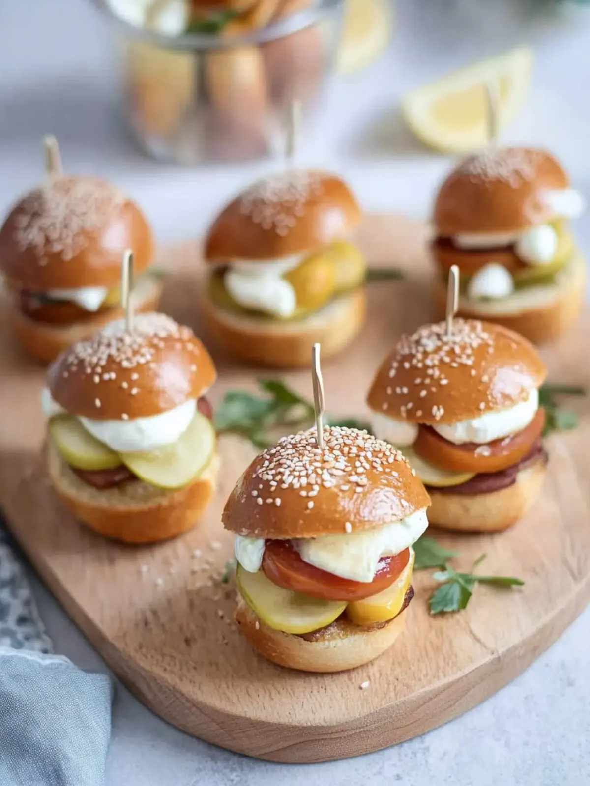 Mini Brezelburger mit Fleischlaibchen