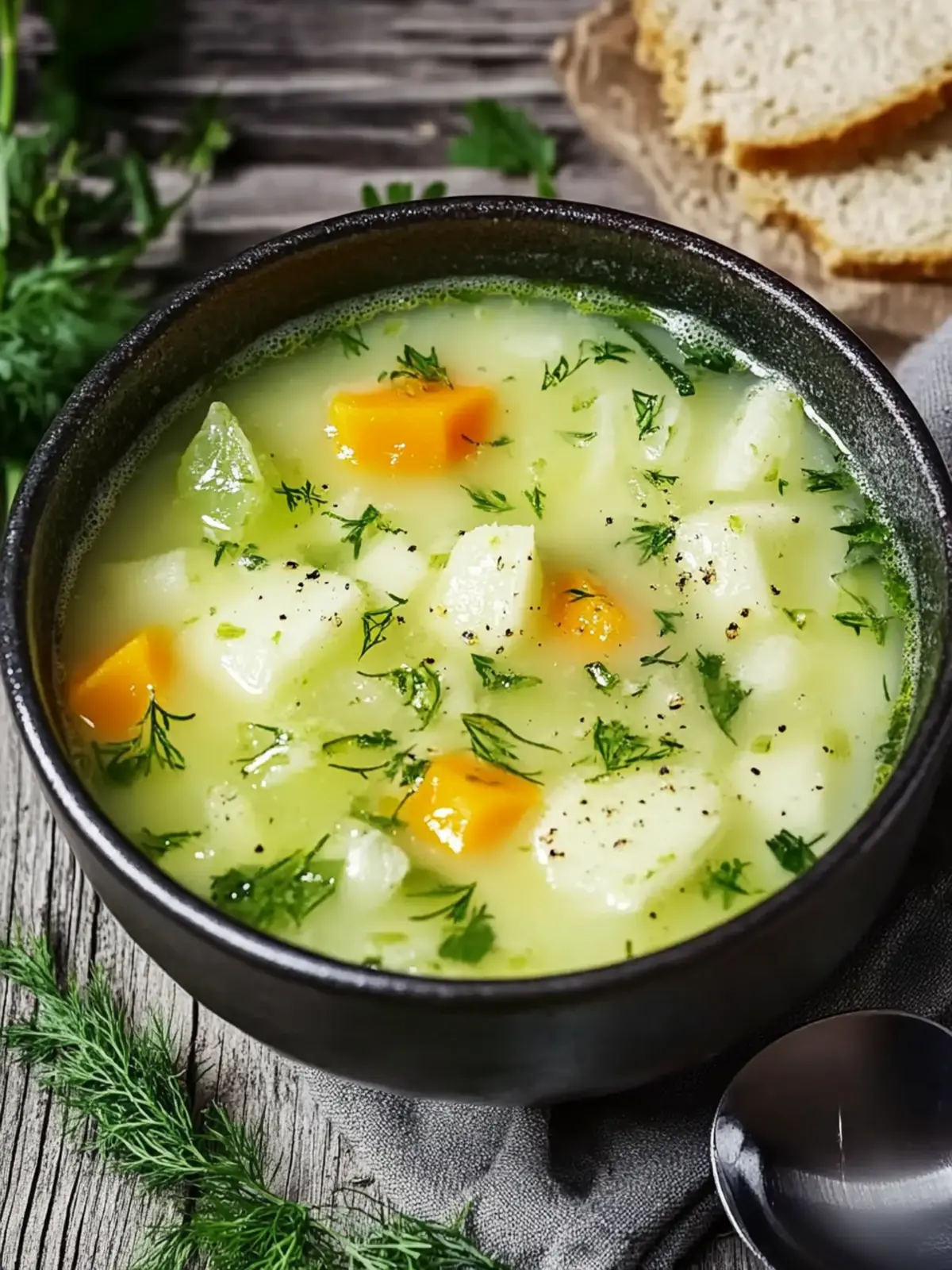 Niedrig-Kohlenhydrat-Kohlrabi-Suppe