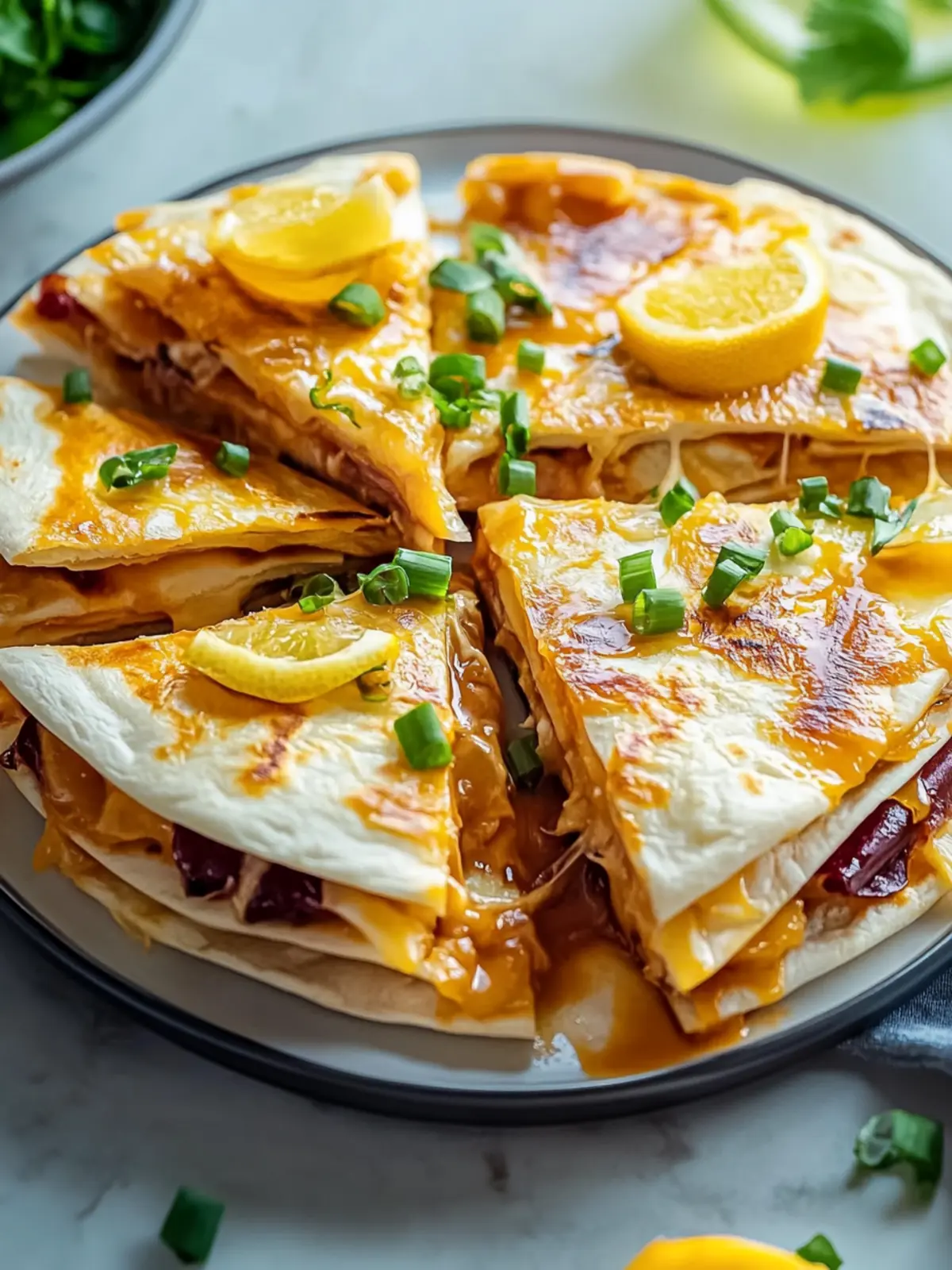 Einfache BBQ Hähnchen Quesadillas