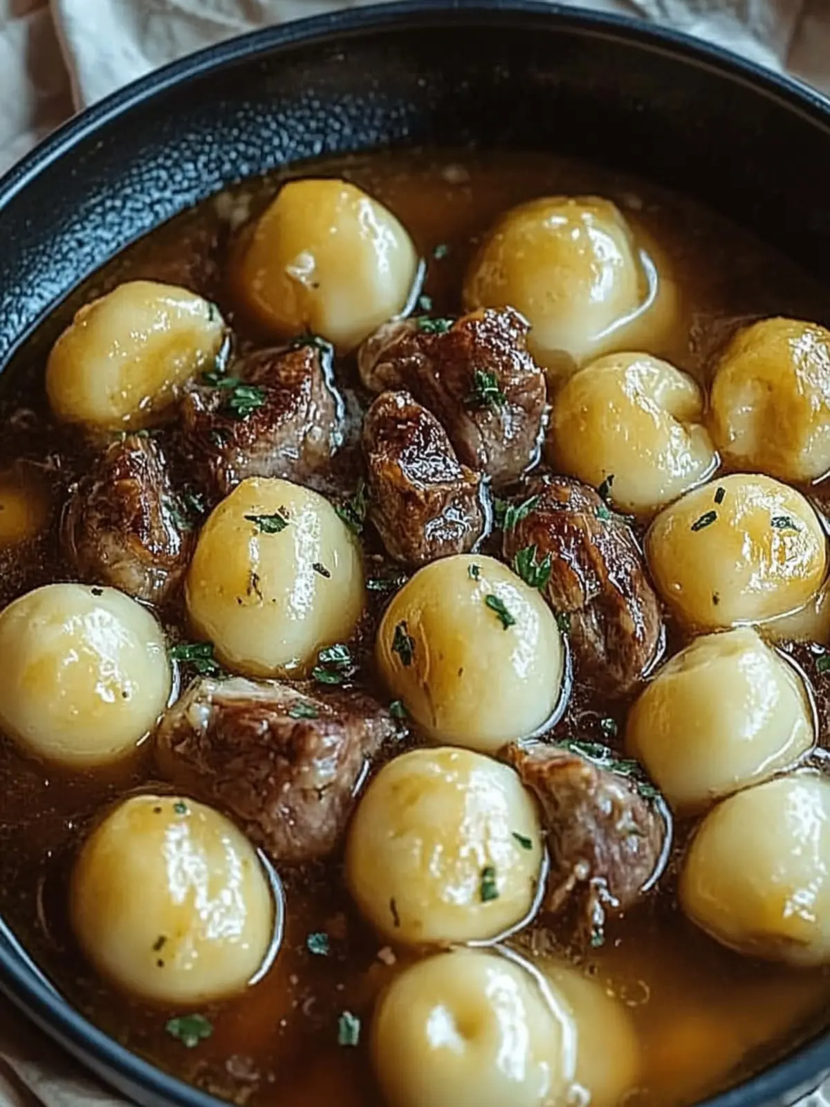 Hausgemachtes Hackfleisch mit Knödeln