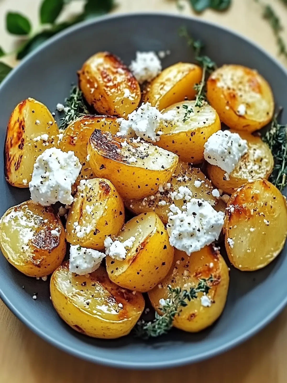 frittierte Kartoffeln mit Feta