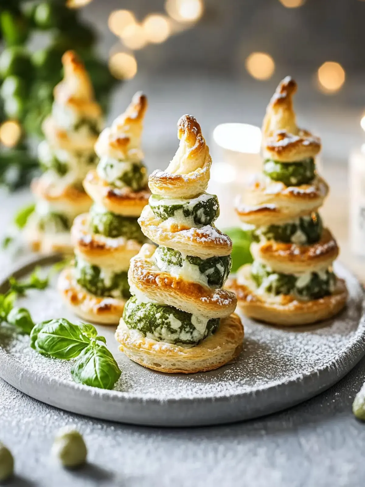 Käse-Pesto-Weihnachtsbäume