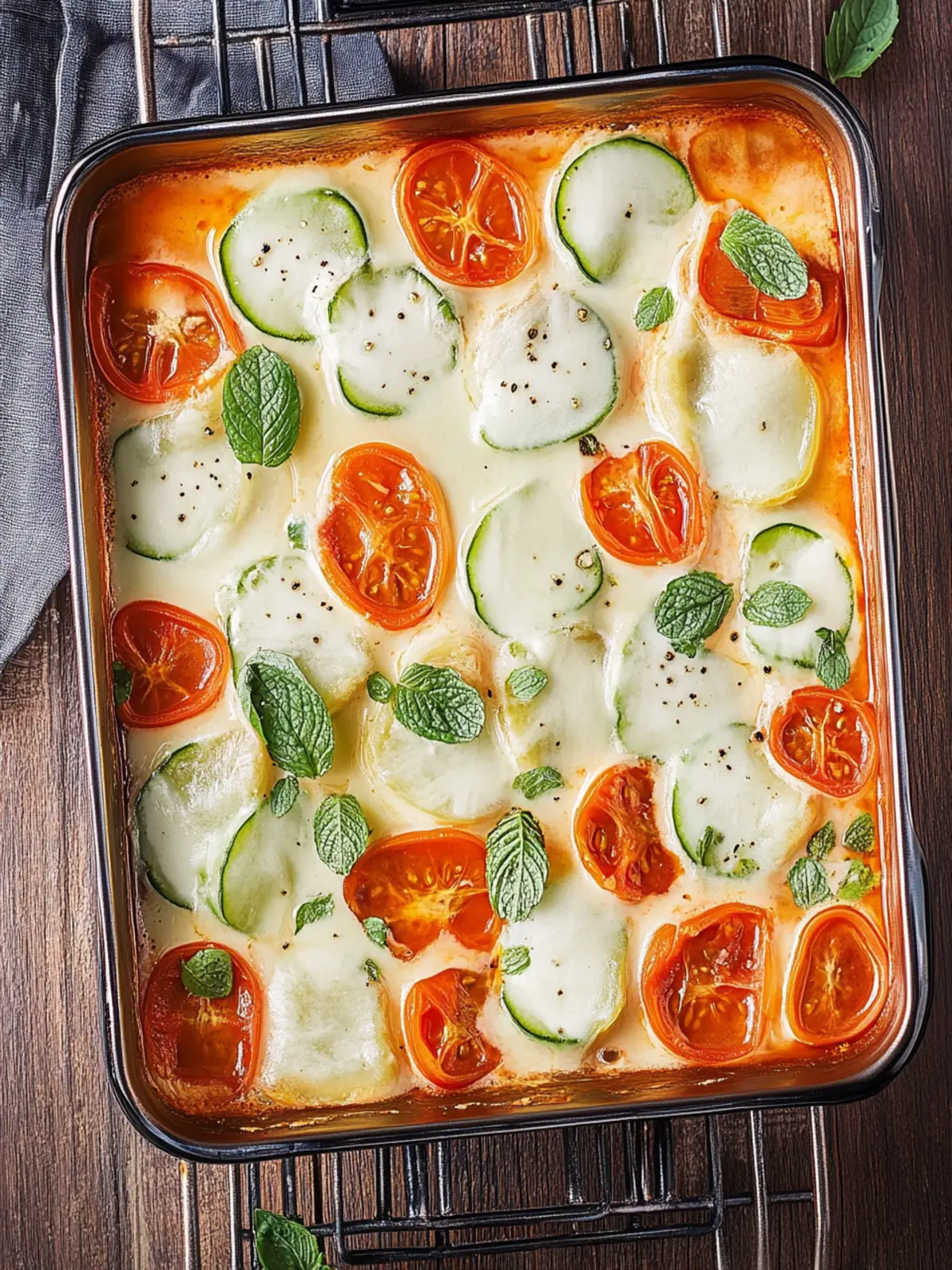 Tortellini-Auflauf mit Tomaten und Mozzarella