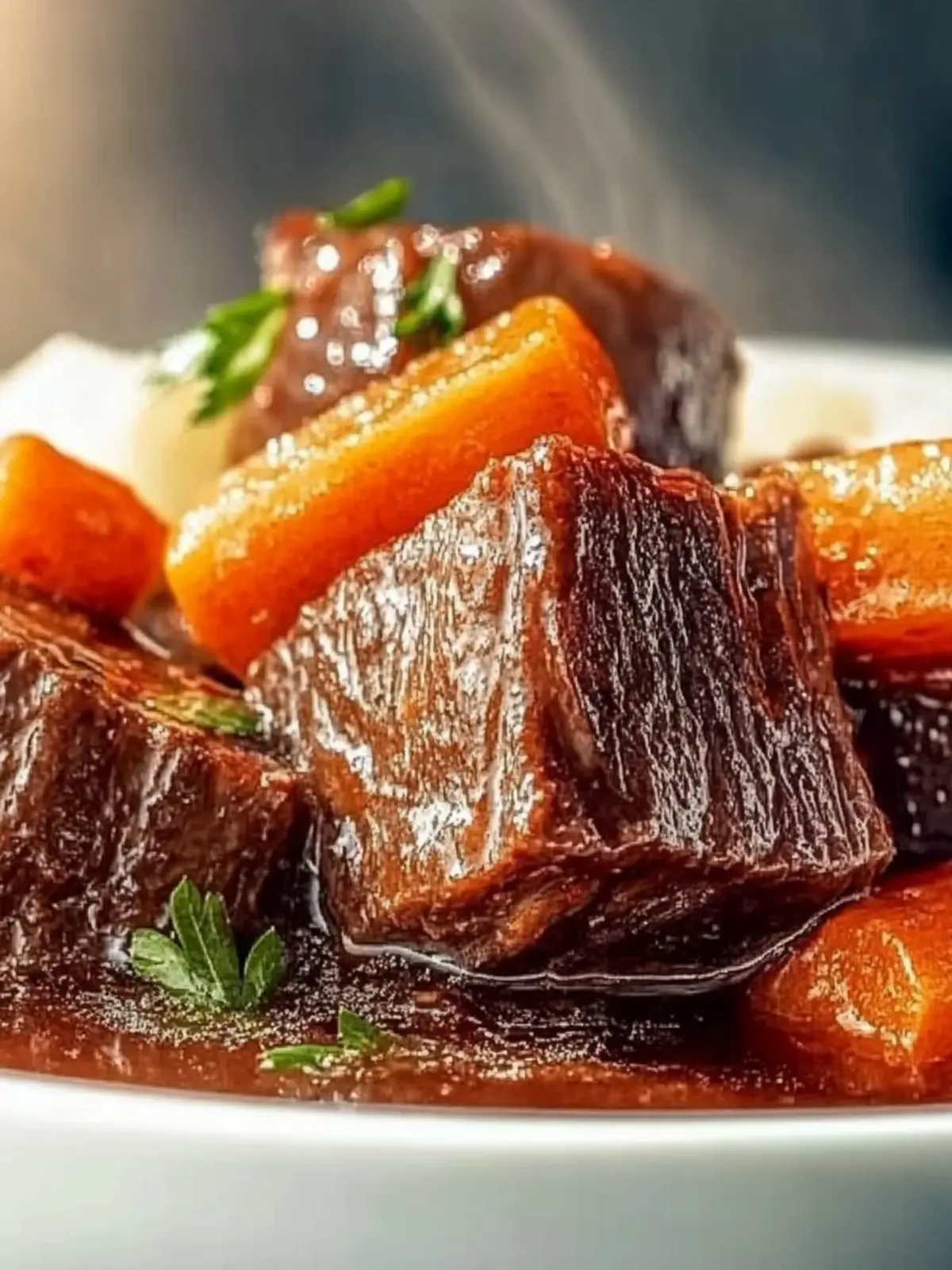 Sauerbraten mit Gemüse und Rindfleisch