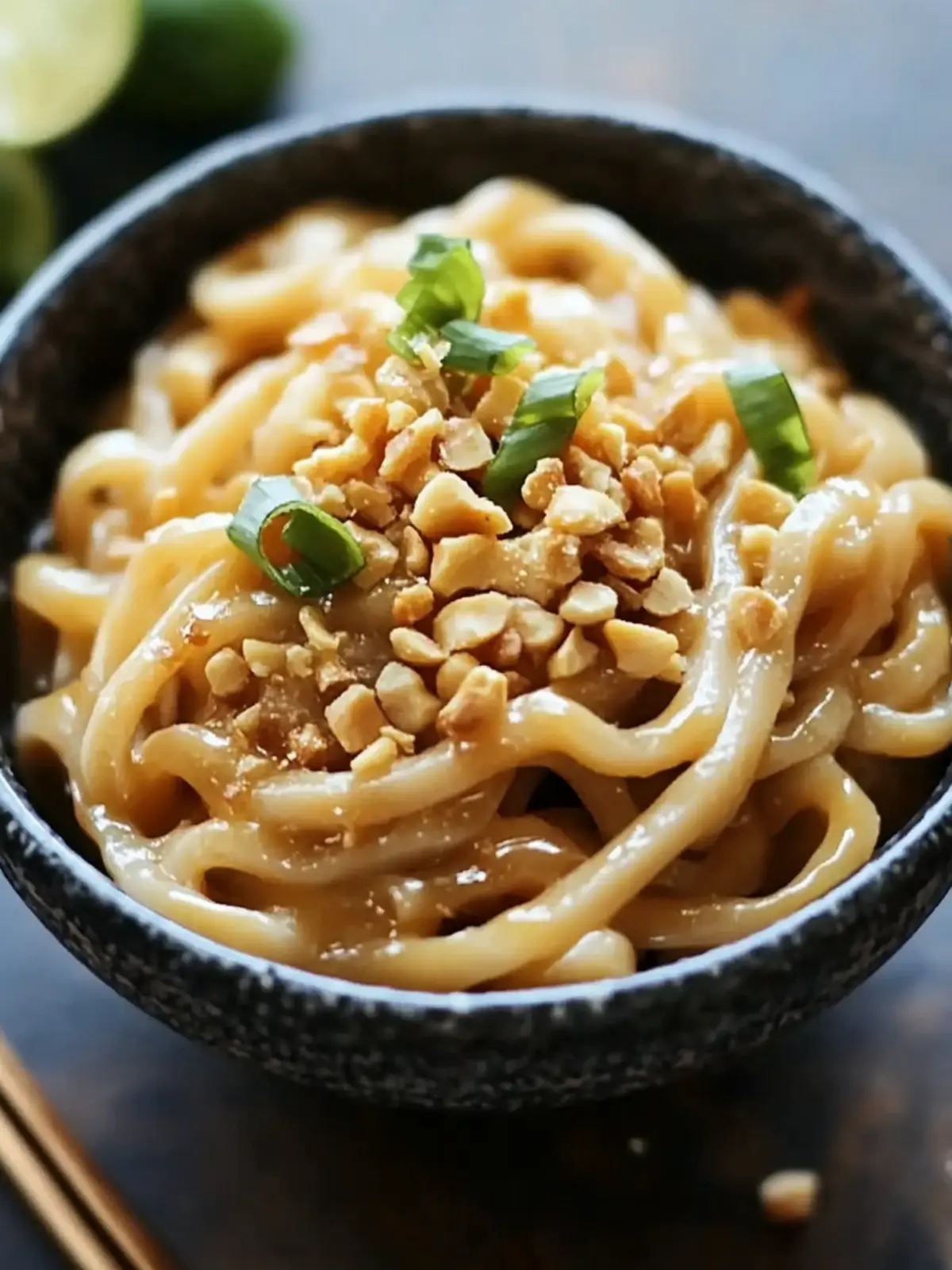 Erdnussbutter Udon-Nudeln