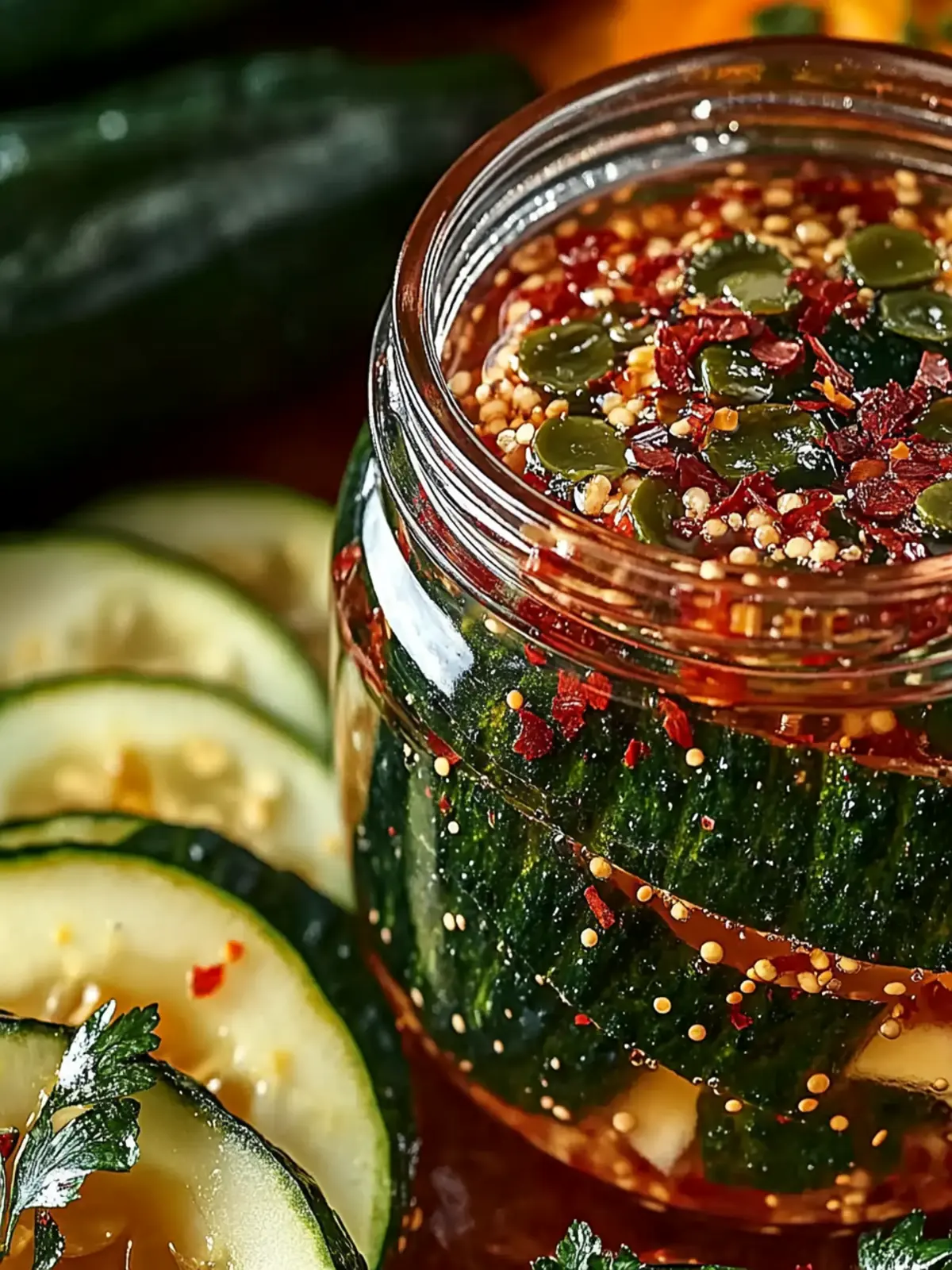 Eingelegte Gewürzgurken mit Karotten