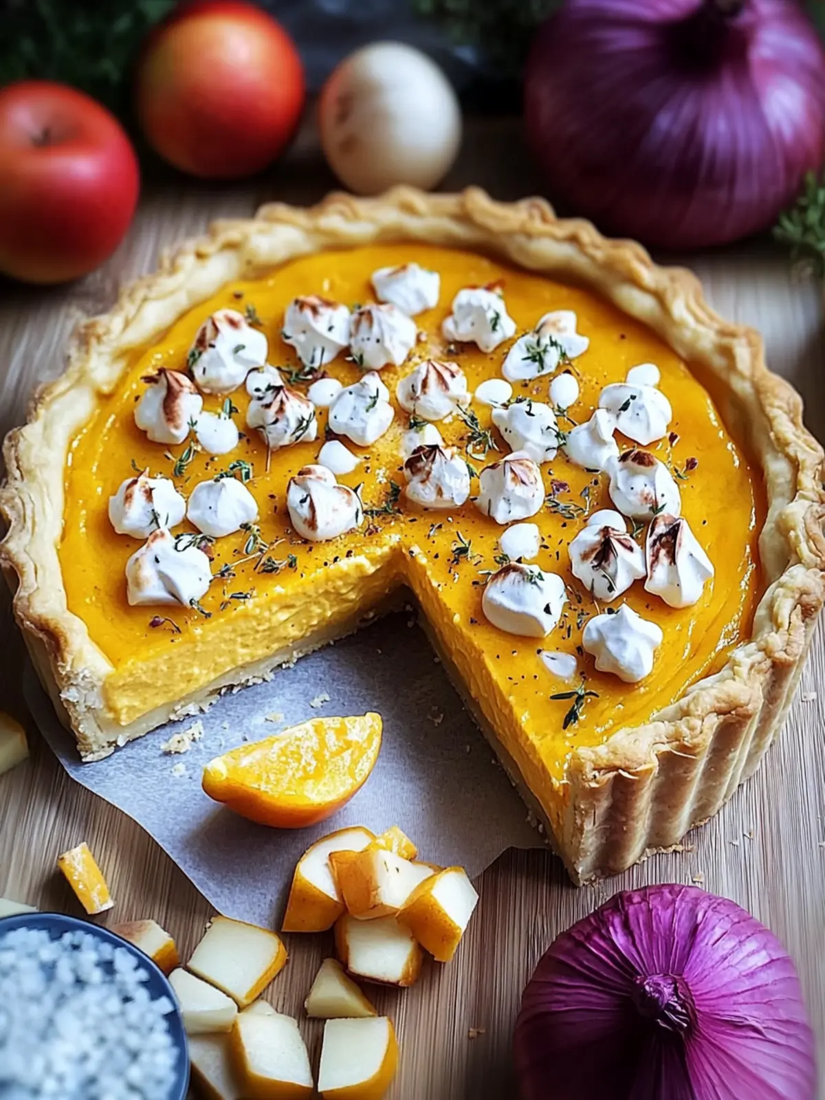 Herbstlicher Kürbis- und Feta-Quiche