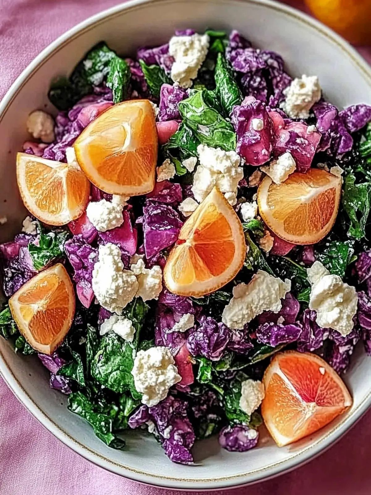 Rotkohl-Salat mit Feta und Walnüssen