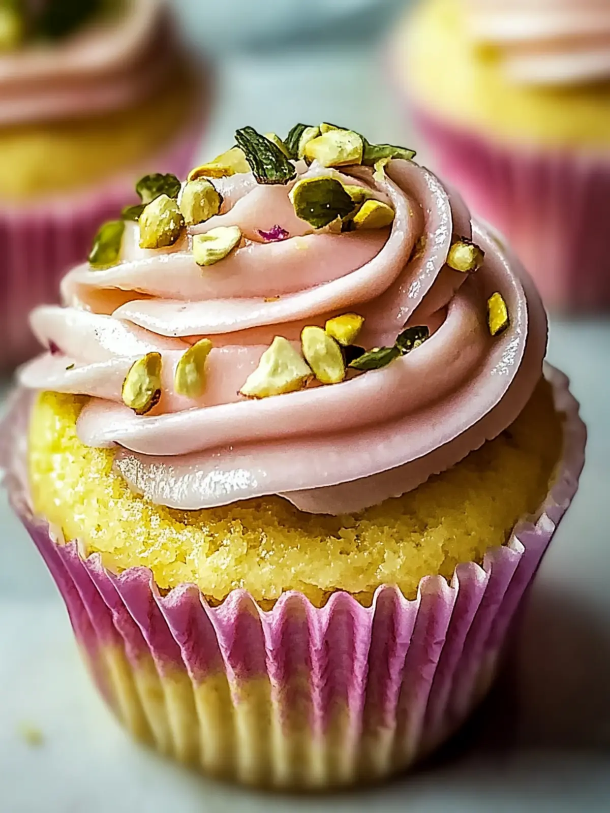 Rosen- und Pistazienmuffins