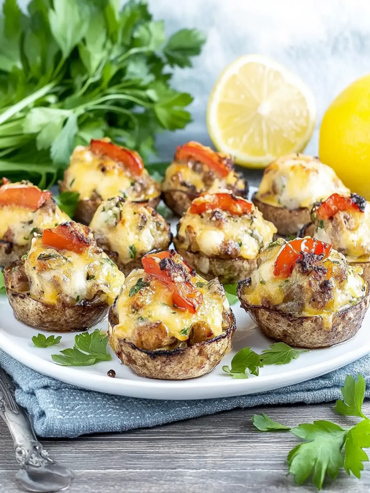 vegetarische gefüllte Champignons