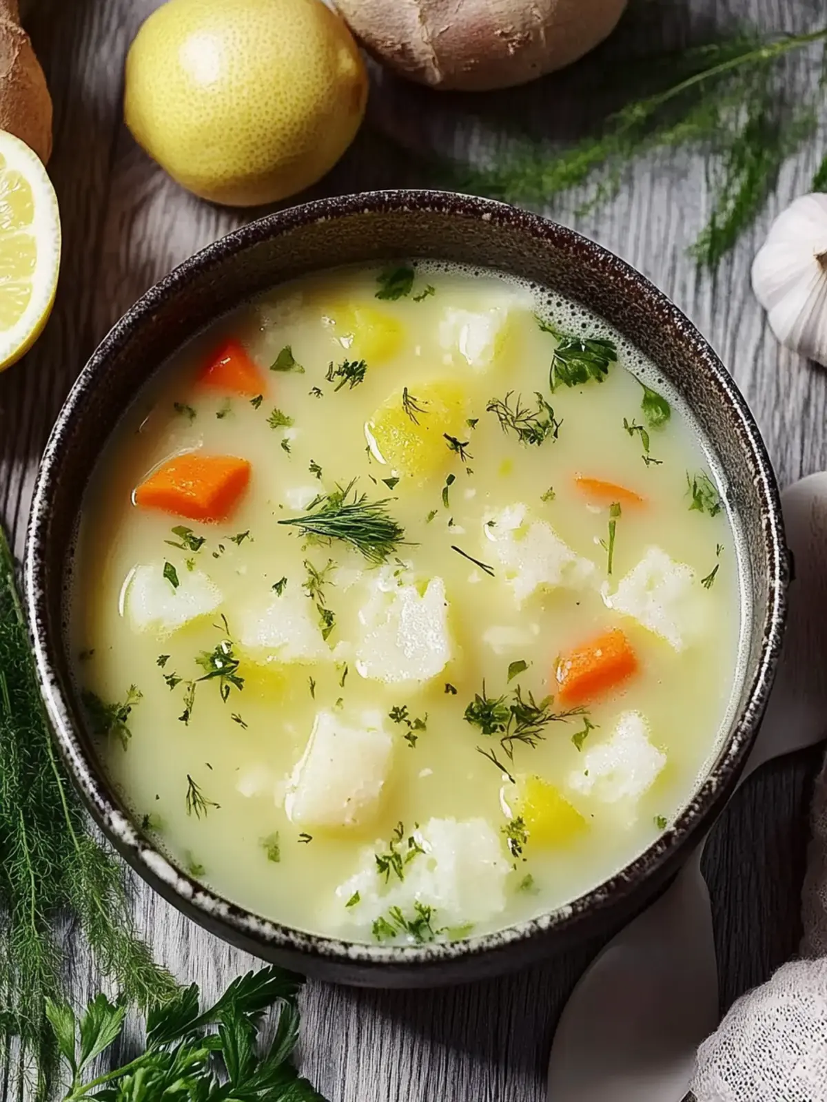 Niedrig-Kohlenhydrat-Kohlrabi-Suppe