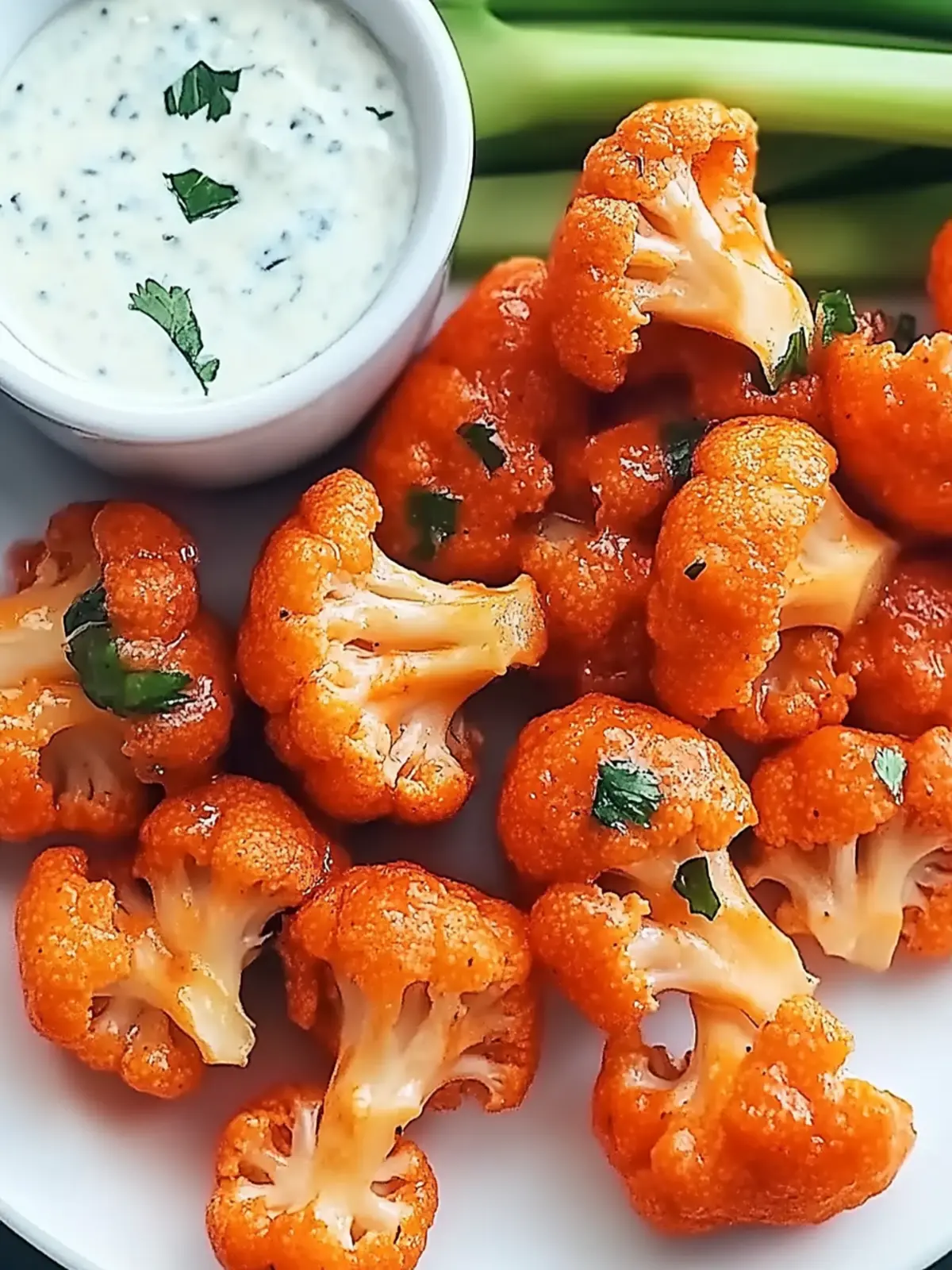 Veganer Buffalo Blumenkohl-Flügel