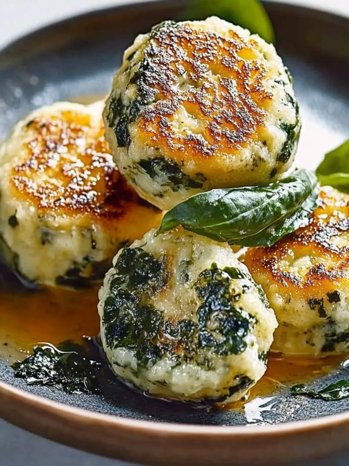 Spinatknödel mit Butter und Parmesan