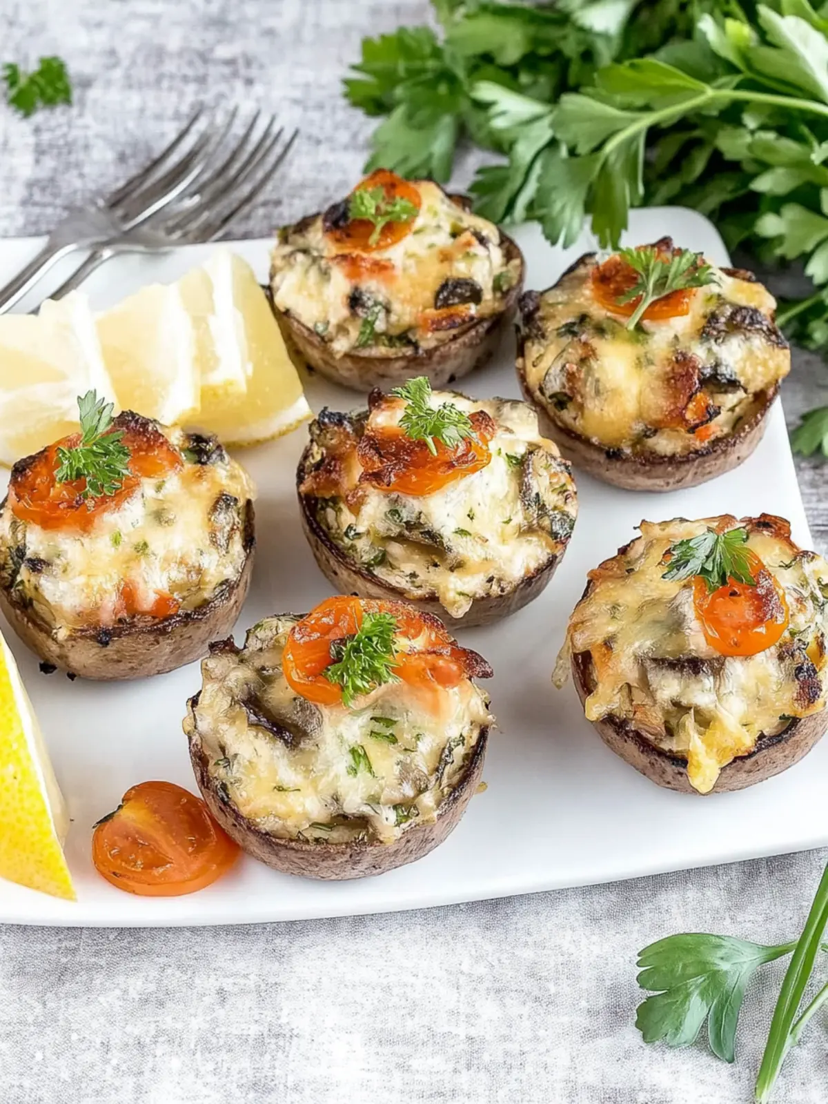 vegetarische gefüllte Champignons