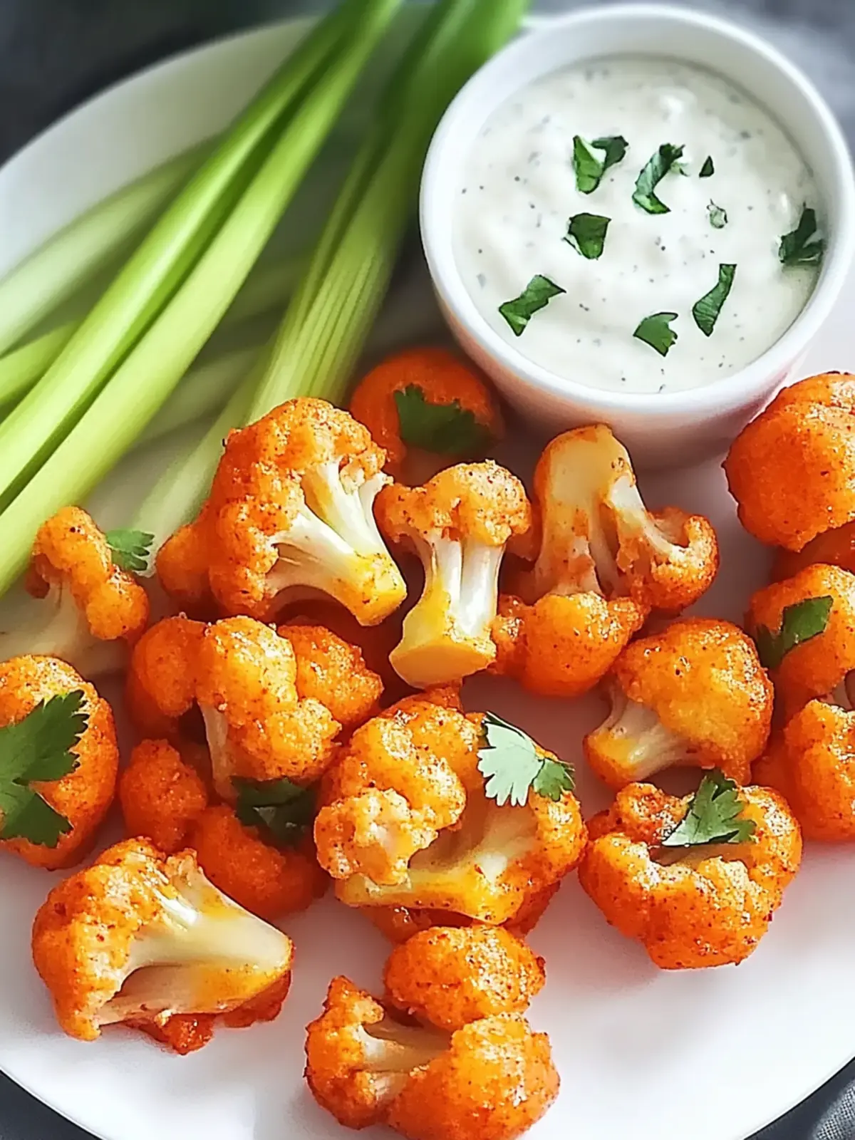 Veganer Buffalo Blumenkohl-Flügel