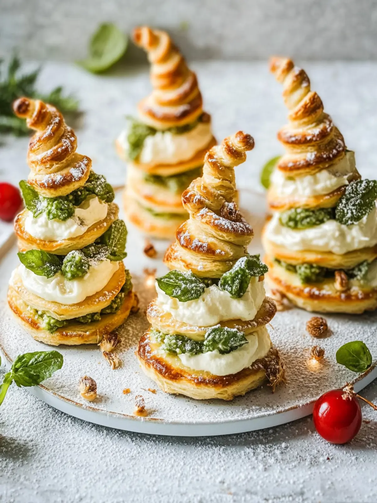 Käse-Pesto-Weihnachtsbäume
