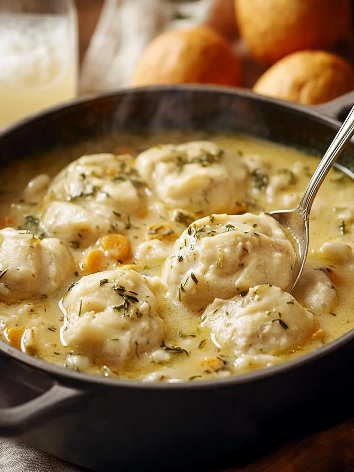 Cremige Hähnchendumpling-Eintopf