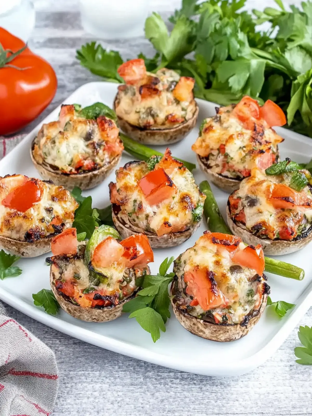 vegetarische gefüllte Champignons