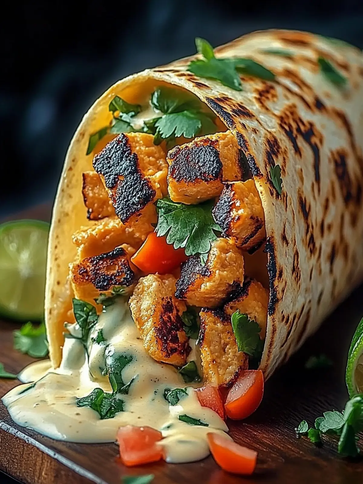 Chipotle Ranch Hähnchen Burrito Grillen