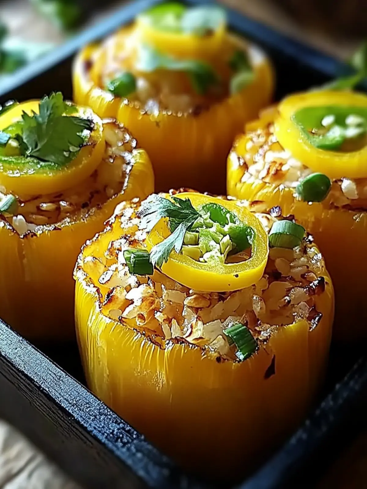 Teriyaki-Ananas-Hühnchen & Reis gefüllte Paprika