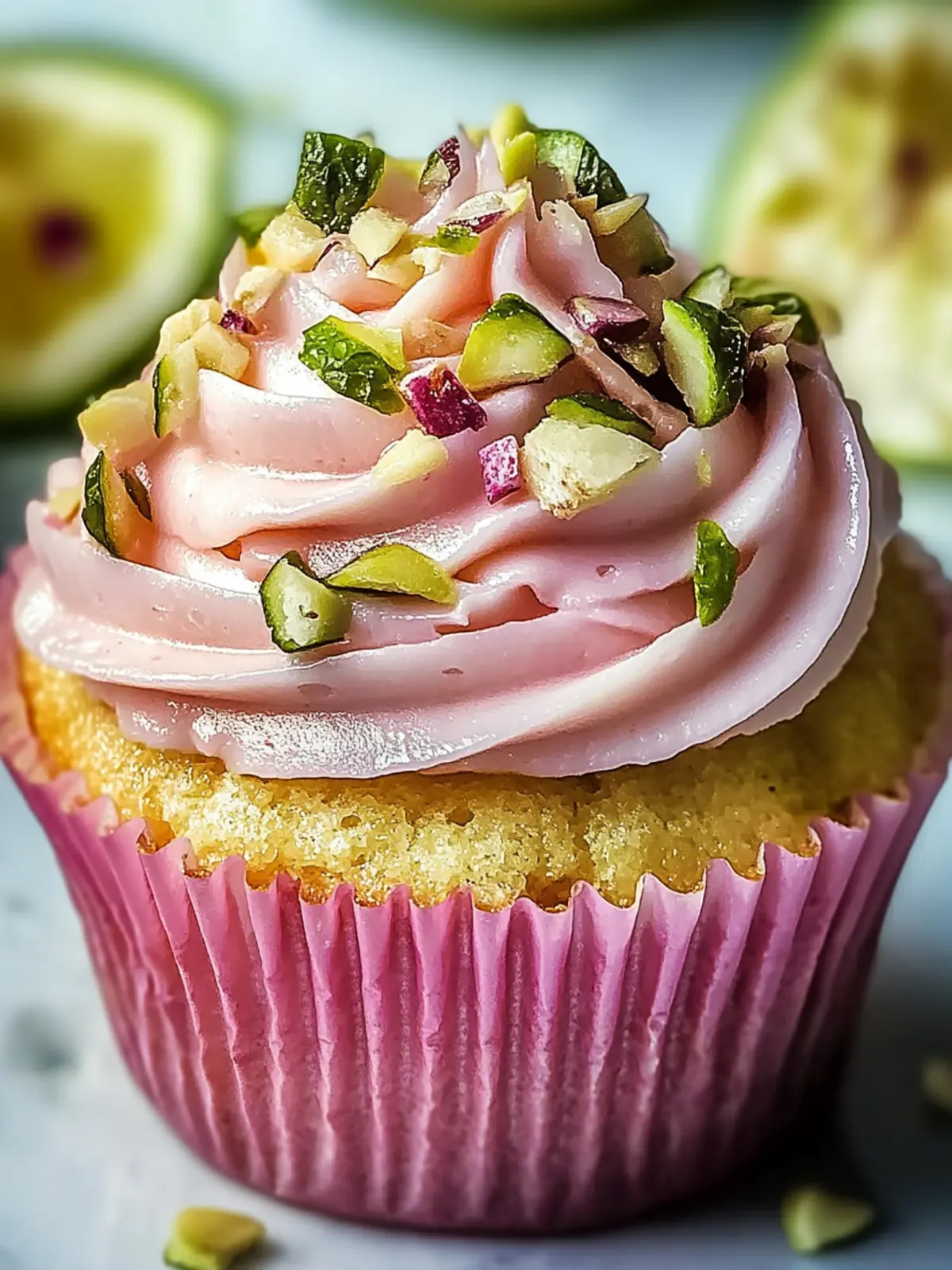 Rosen- und Pistazienmuffins