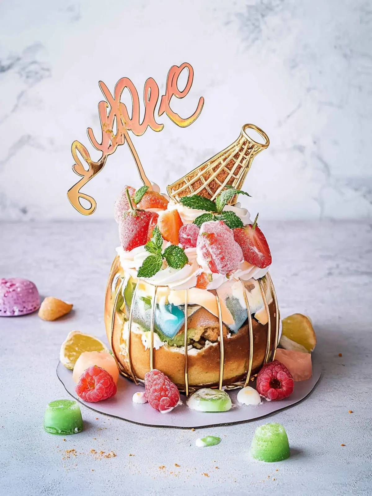 Regenbogenkuchen für den ersten Schultag